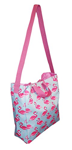 101 Beach Flamingo 2-in-1 Convertible Large Tote Bag with Custom Embroidery - Pink Flamingo Design for Women | Perfect for Beach Trips, Poolside Lounging & Summer Vacations