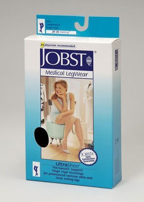 BSN Medical 119555 Thigh High Compression Stockings 20-30mmHg - X-Large Honey Beige for Varicose Veins & Swelling Relief - Perfect for Nurses, Travel & Pregnancy Support