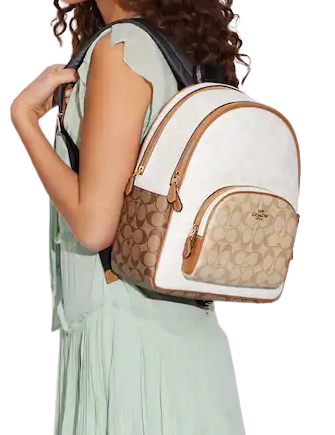 Coach Court Backpack in Signature Blocked Canvas - Stylish Laptop Backpack for Women, Perfect for Work, School & Travel Accessories