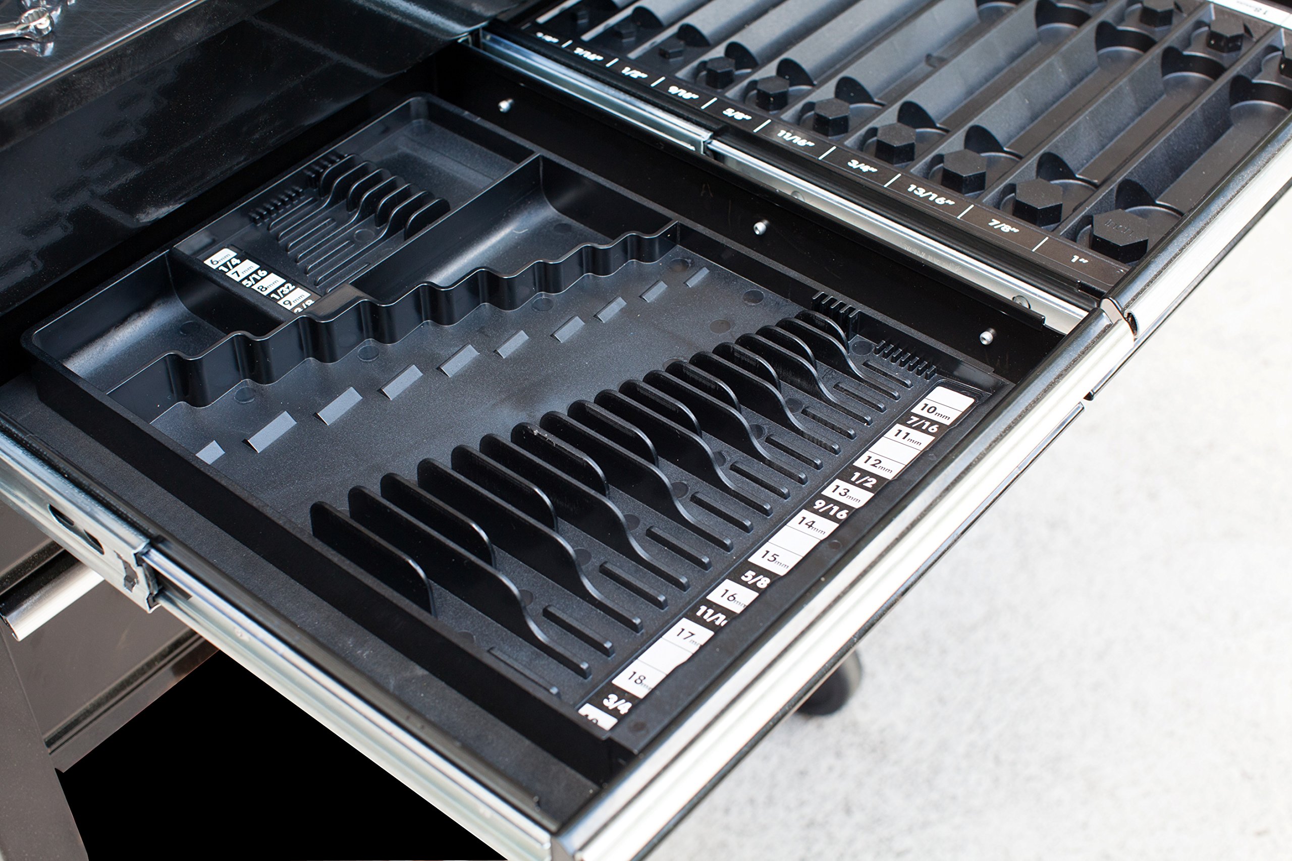 Premium Black Wrench Organizer - Made in USA - Perfect for Toolbox, Garage & Workshop Organization