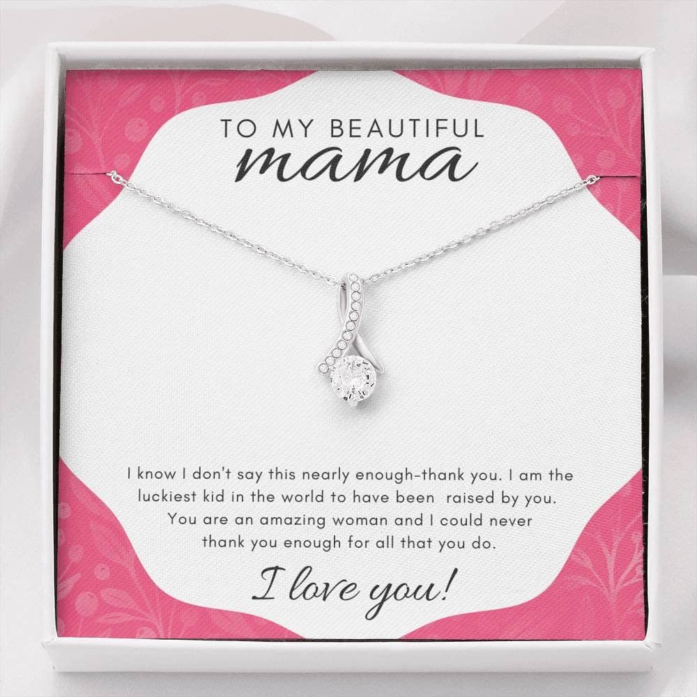 Elegant Mama Necklace - Heart Pendant Jewelry for Mom | Unique Mother's Day Gift | Personalized Birthday Present for Women | Perfect for Anniversaries, Christmas & Special Occasions