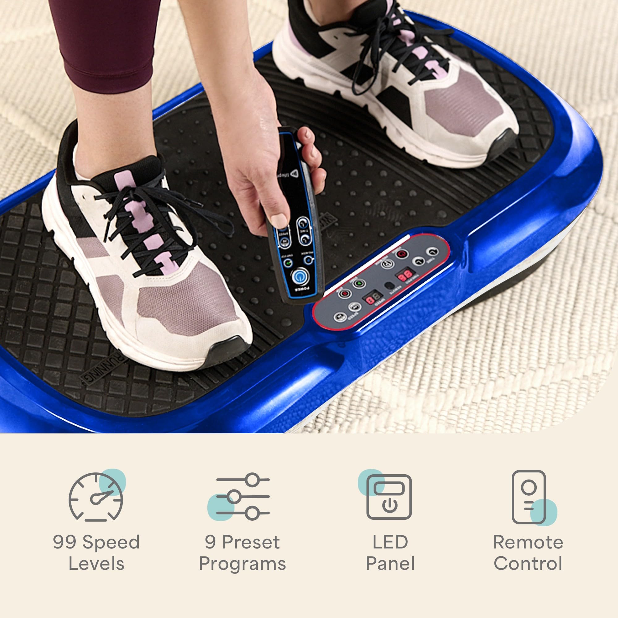Lifepro Waver Vibration Plate Exercise Machine - Powerful Whole Body Vibration Platform for Muscle Activation, Strength Training & Fat Burning | Includes Resistance Bands | Home Gym Equipment for Weight Loss & Toning | Perfect for Home Workouts & Recovery