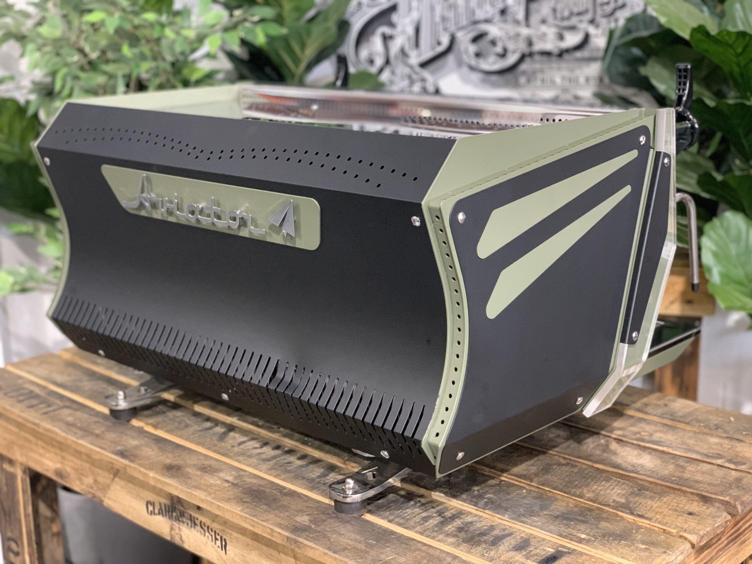 BFC Aviator 2 Group Dark Green & Black Commercial Espresso Machine - Perfect for Cafes, Restaurants, and Coffee Shops