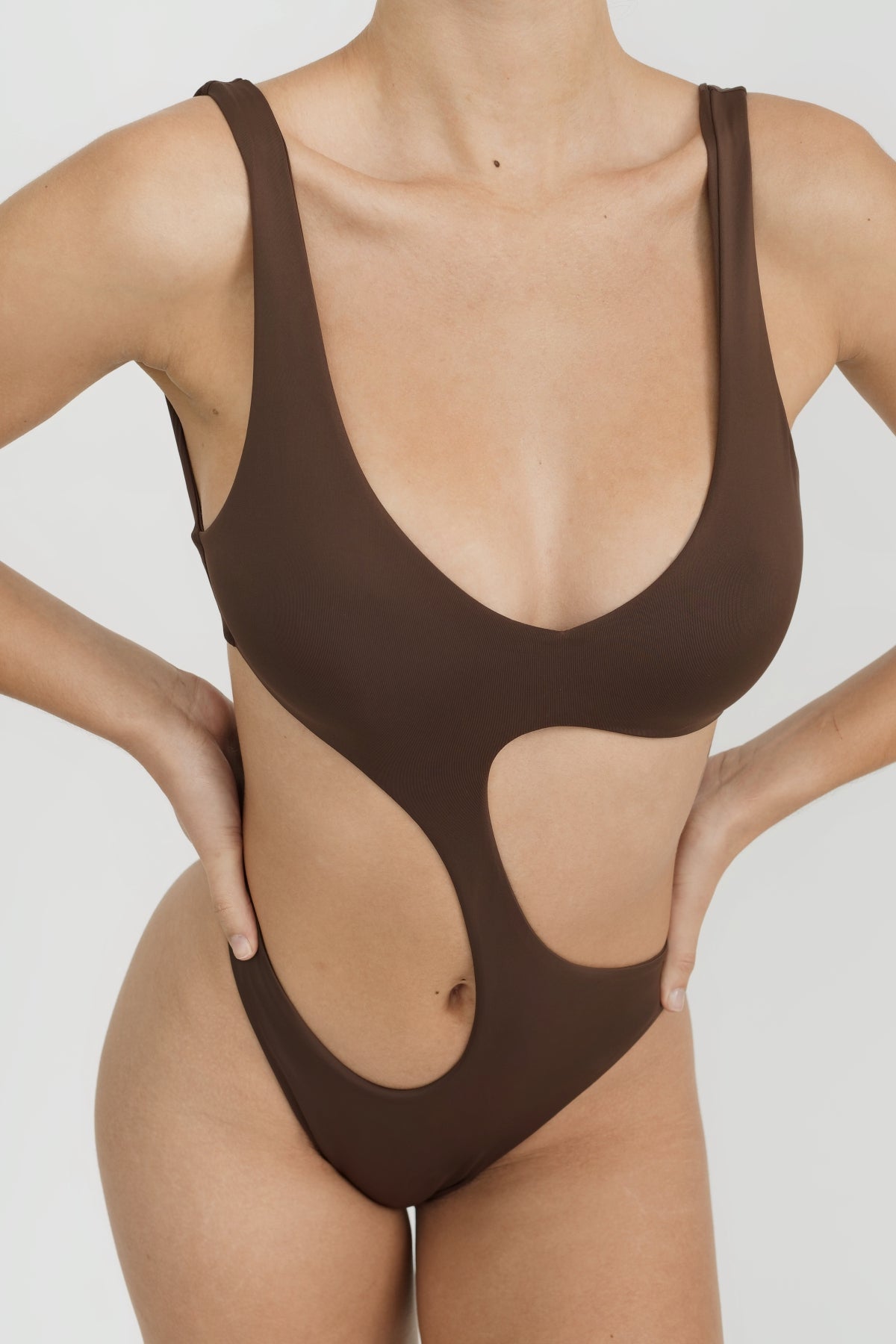 Harlow One Piece Swimsuit - Sexy Chocolate Brown Monokini for Women | Perfect for Beach, Pool, and Summer Vacations
