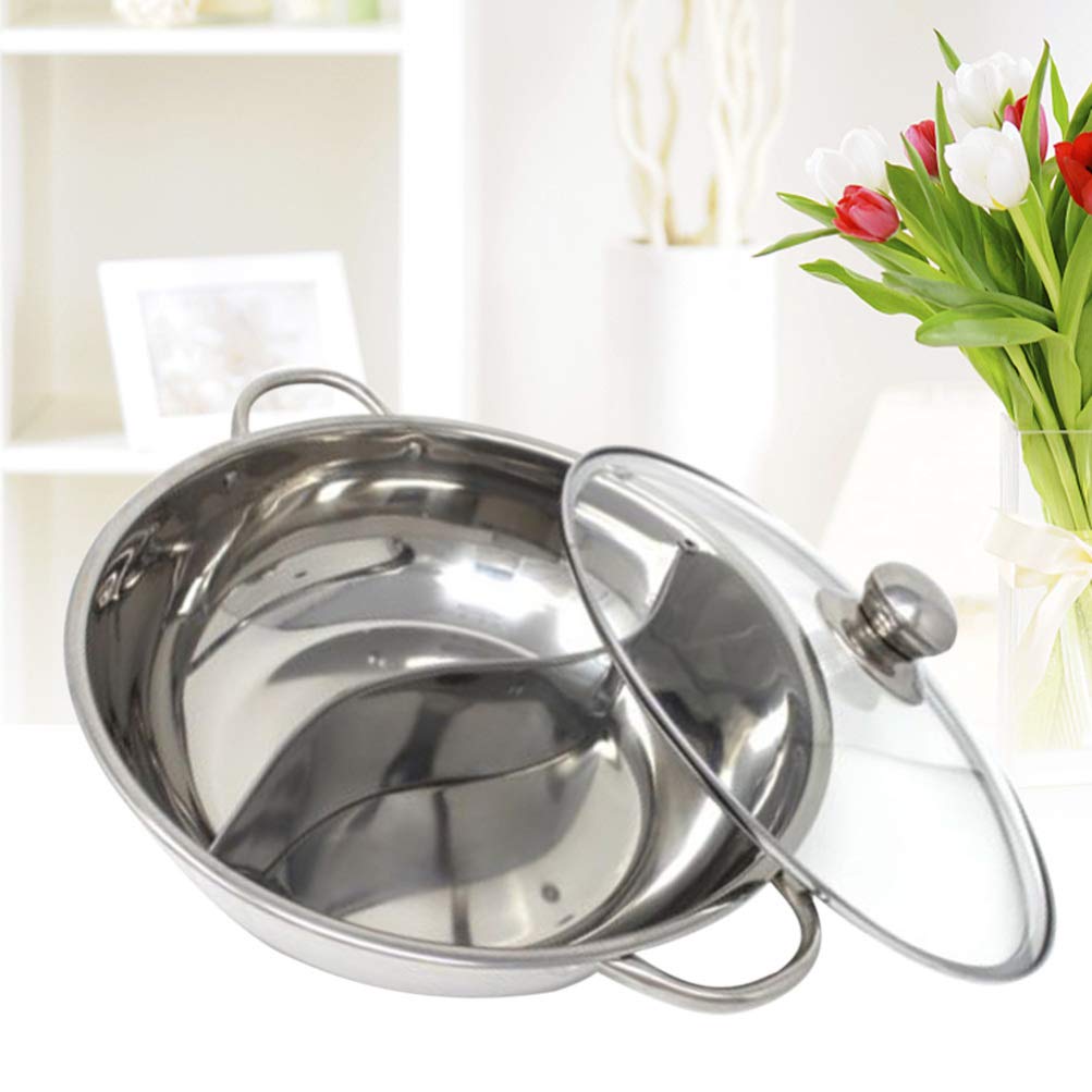 Premium Cabilock Hot Pot Cookware Set - 4-in-1 Divided Shabu Shabu Pot with Removable Divider for Asian Hot Pot, Korean BBQ & Family Dining | Electric & Induction Stove Compatible