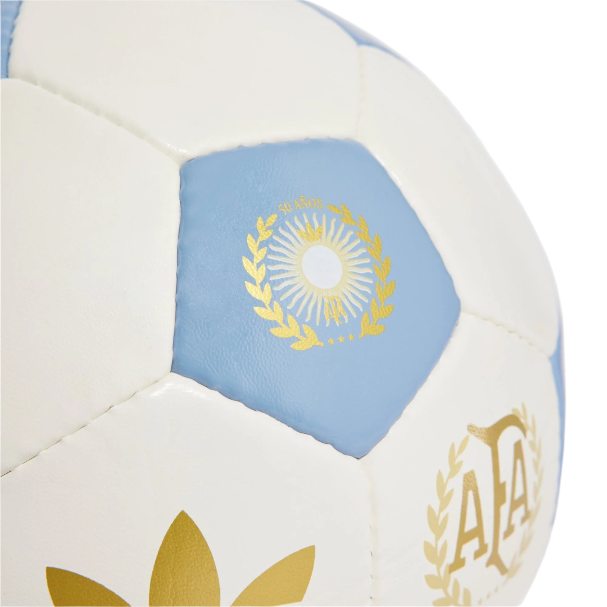 adidas Argentina Anniversary Soccer Ball - Official Size 5, White/Ambient Sky/Gold Metallic - Perfect for Training, Matches & Collectors