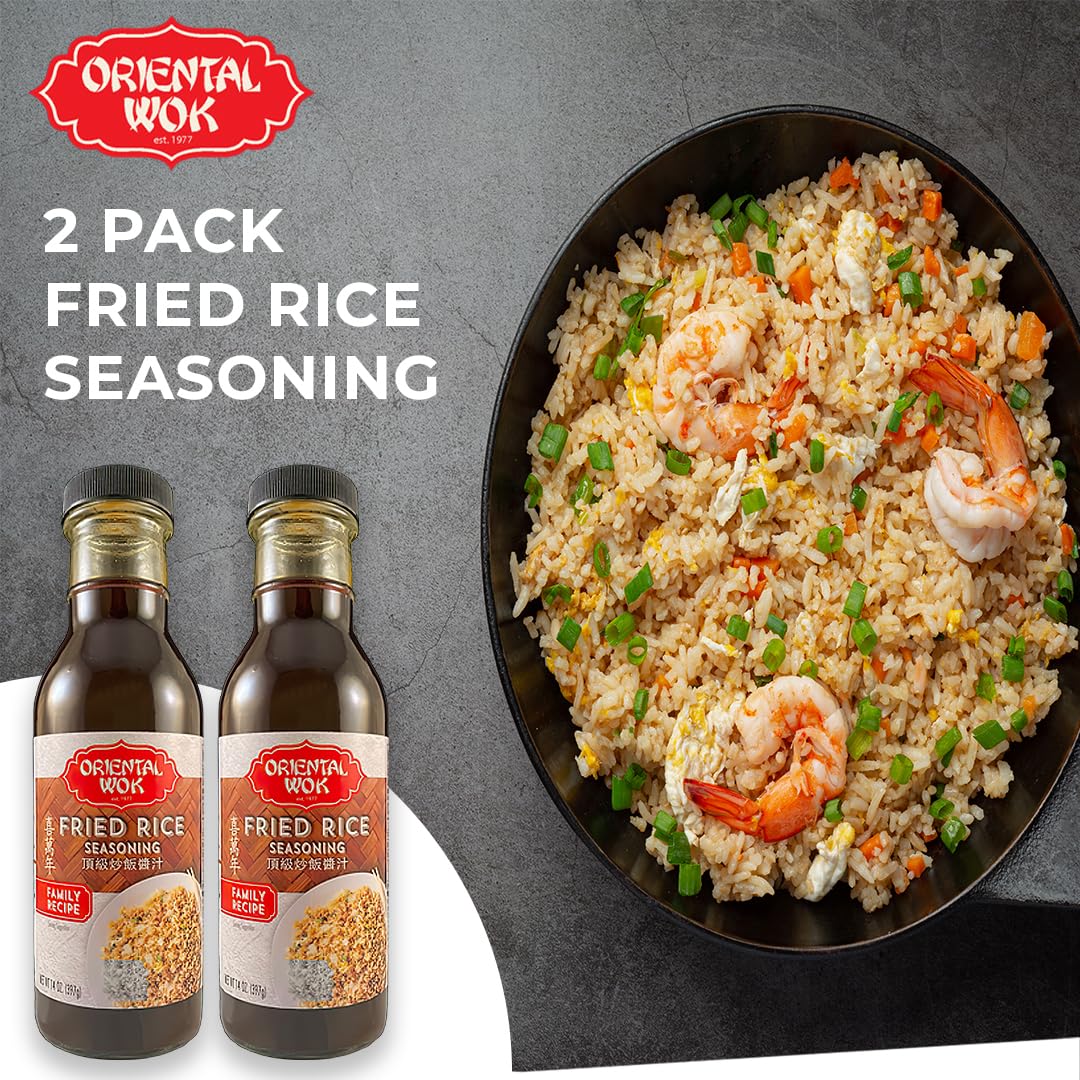 Premium Oriental Wok Fried Rice Seasoning Mix - Authentic Asian Flavor for Chicken, Shrimp & Vegetable Fried Rice - 14oz (2-Pack) - Perfect for Home Cooking, Meal Prep & Restaurant-Style Dishes