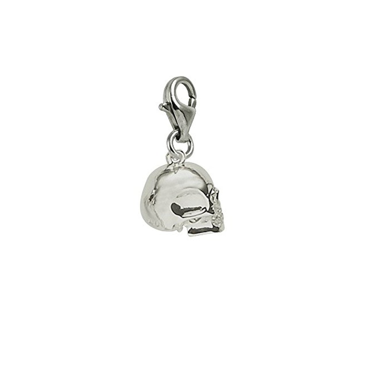 Gothic Skull Charm Pendant with Lobster Claw Clasp - Silver Tone Jewelry Charms for Bracelets, Necklaces & DIY Crafting - Perfect for Punk, Gothic & Boho Fashion Accessories
