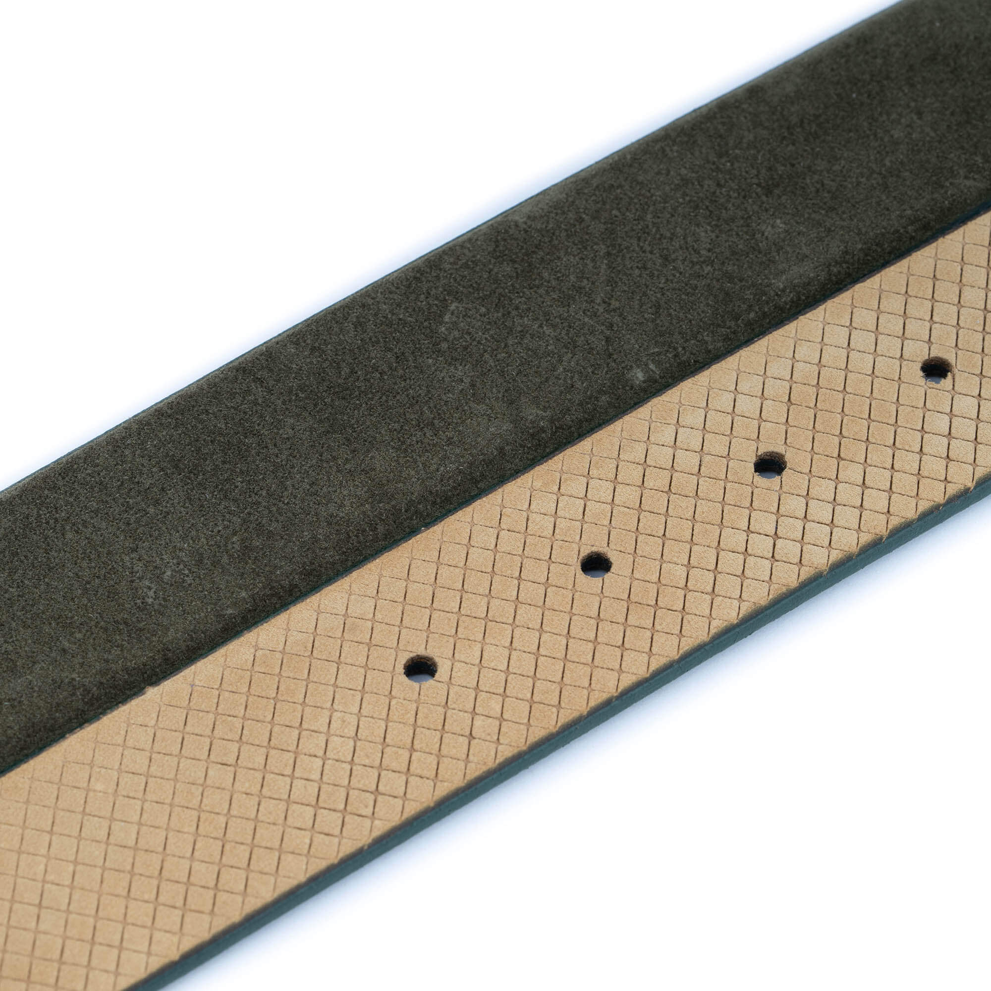 Montblanc Women's Olive Green Suede Belt Replacement Strap - Genuine Leather Adjustable Waistband for Office, Casual & Formal Outfits