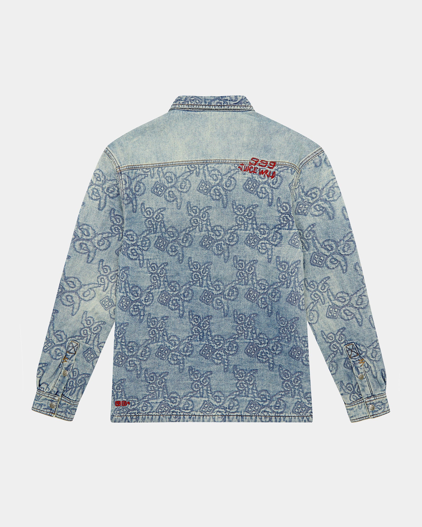 Quilted Long Sleeve Shirt for Men - K9 Stoned Print - Stylish Casual Wear for Outdoor Adventures & Street Fashion