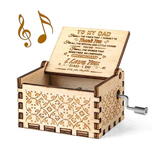 You Are My Sunshine Wooden Music Box - Mini Gift for Dad on Christmas, Father's Day | Perfect Daughter to Father Present for Birthdays, Anniversaries & Special Moments
