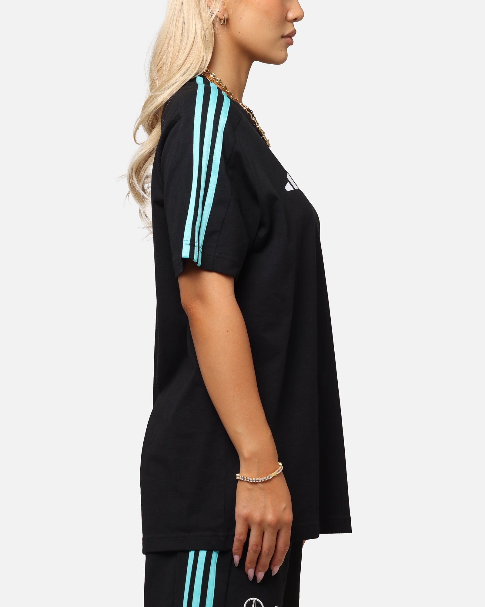 Adidas x Mercedes AMG Petronas Formula One F1 DNA T-Shirt - Black/White - Men's Sports Tee for Racing Fans & Casual Wear
