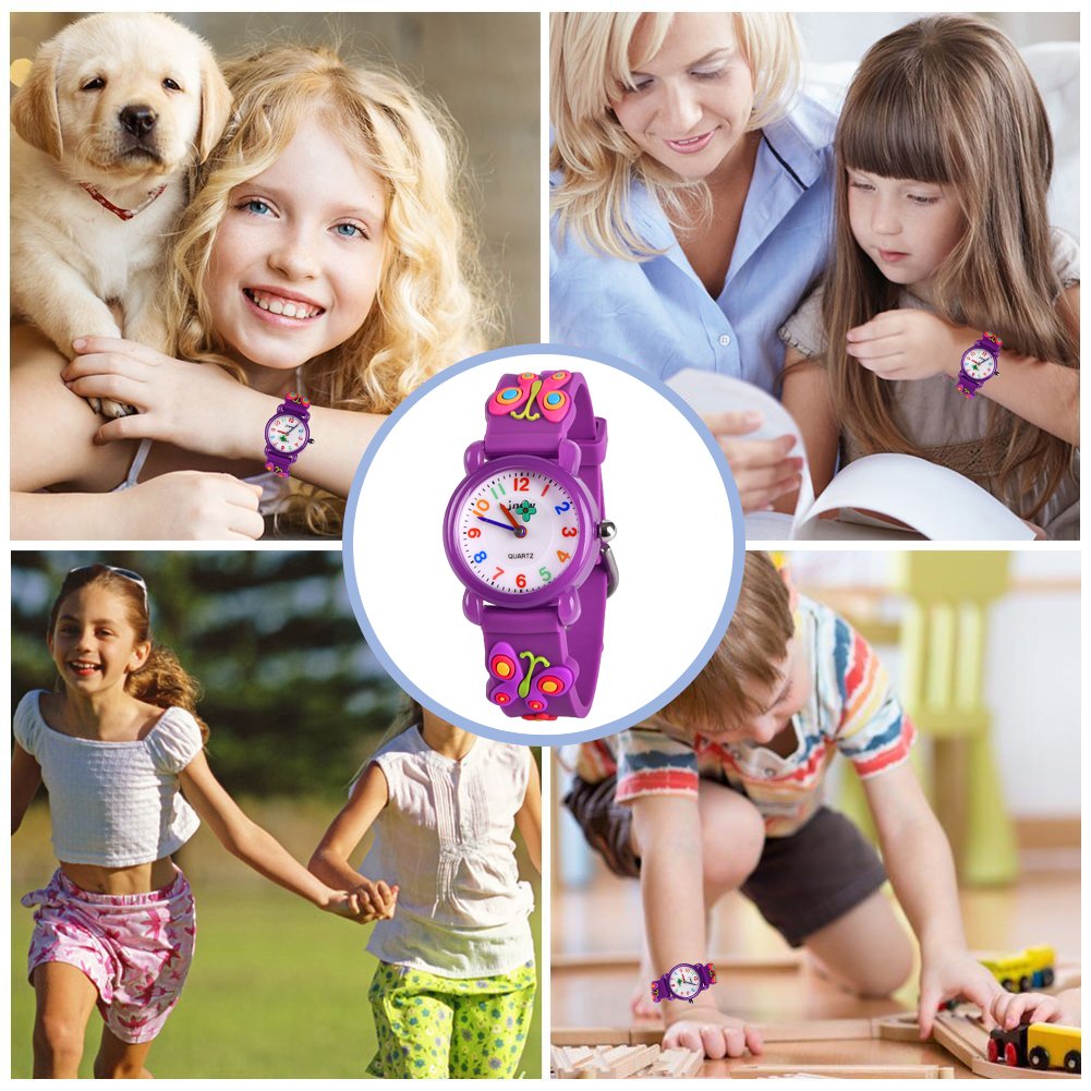 **3D Cartoon Waterproof Kids Watch for Girls Ages 3-8 - Cute & Durable Toddler Watch - Perfect Birthday Gift for Girls - Ideal for Swimming, Outdoor Play & Daily Use**