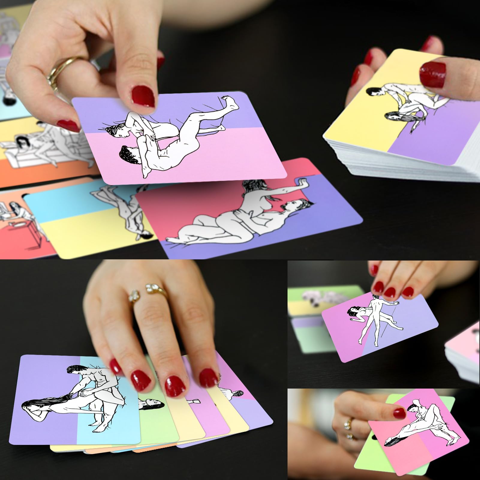 Sex Position Cards for Couples - 50 Erotic Playing Cards with Fun Bedroom Games & Romantic Date Night Ideas - Perfect Adult Toy Gift for Lovers (Great for Anniversary, Valentine's Day & Spicing Up Relationships)