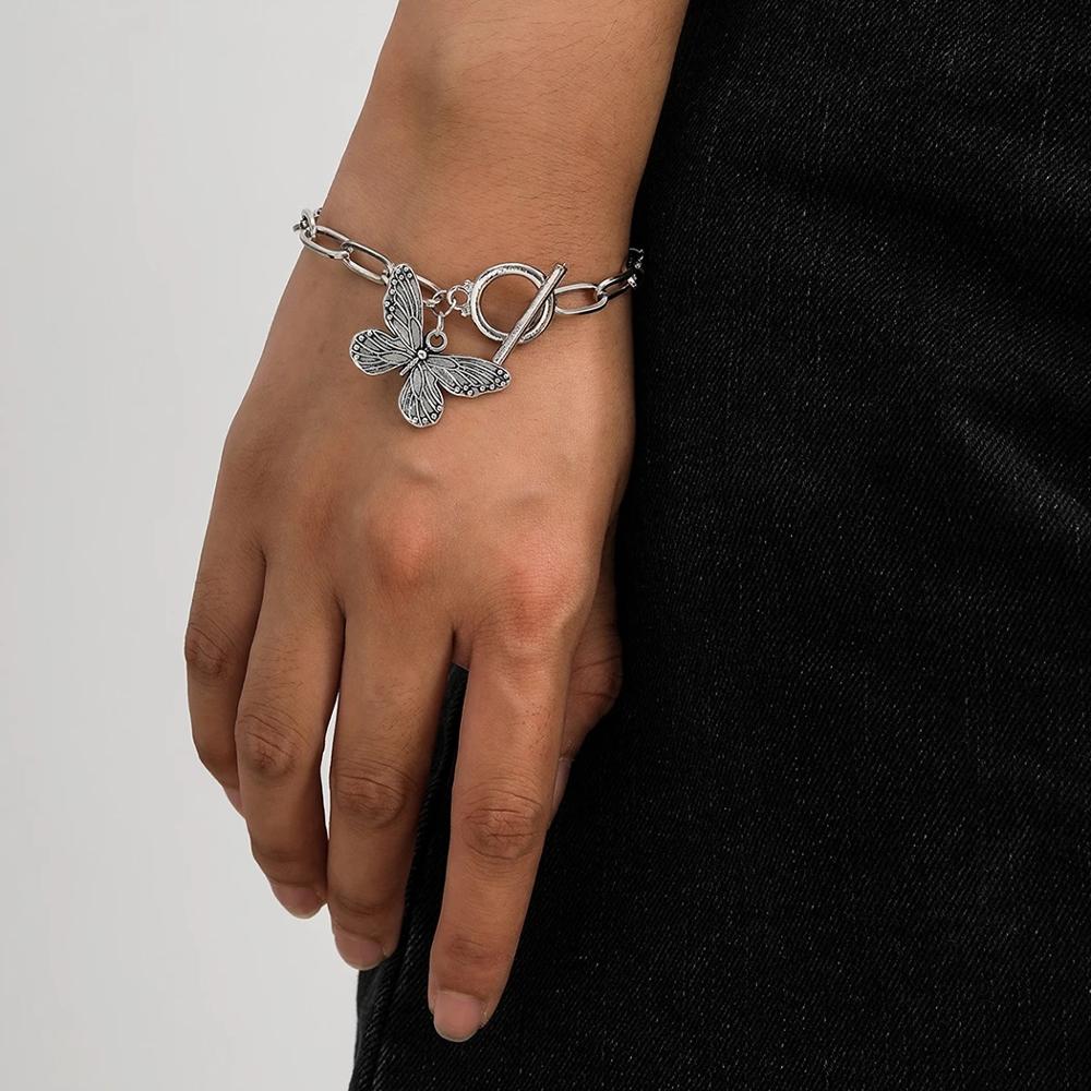 Elegant Butterfly Pendant Chain Bracelet for Women - Sterling Silver Adjustable Charm Bracelet - Perfect for Gifts, Parties & Everyday Wear