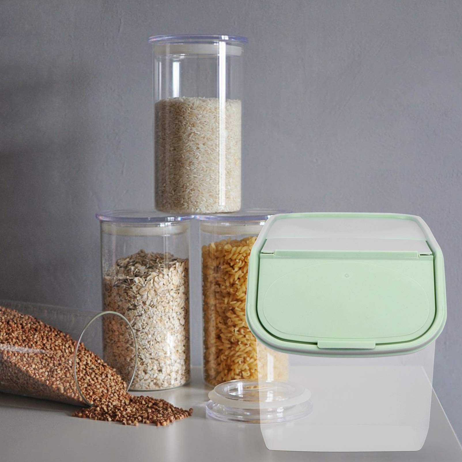 Airtight Pet Food Storage Container with Lid - Large Rice & Dry Food Dispenser for Kitchen Pantry Organization | Perfect for Dog Food, Cereal, Grains & Bulk Food Storage