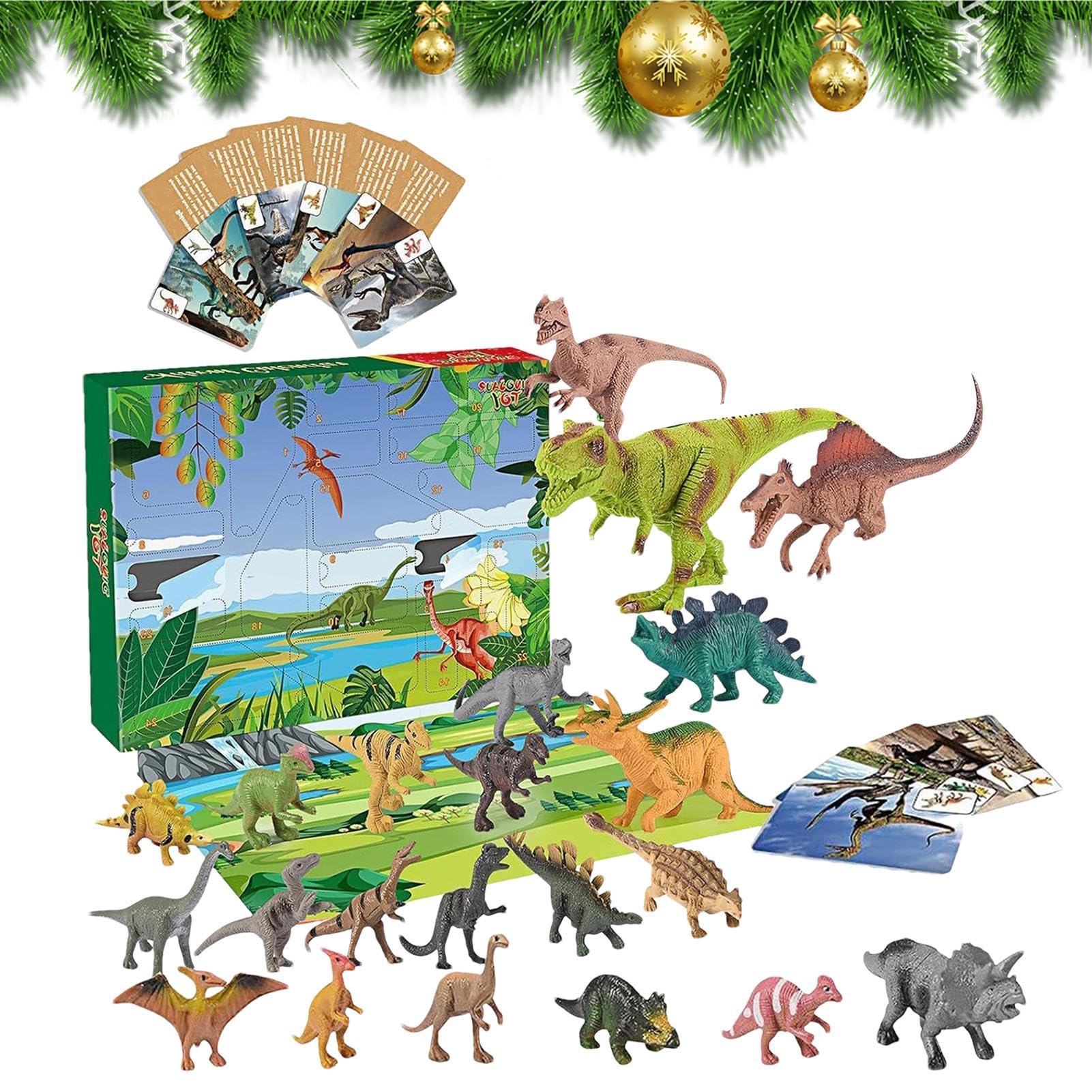 Dinosaur Advent Calendar - 24 Days Christmas Countdown with Dino Toys | Fun Holiday Dinosaur Figurines for Kids | Perfect Christmas Gift for Boys & Girls | Great for Classroom, Stocking Stuffers & Holiday Decorations