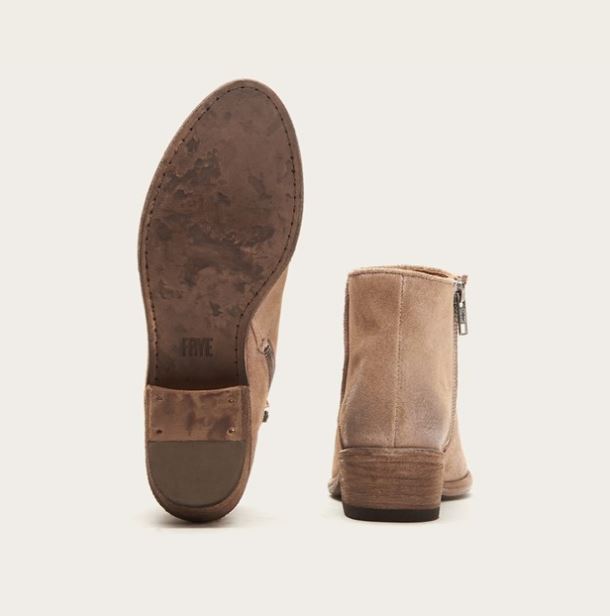 Carson Piping Bootie - Women's Beige Multi Color Ankle Boots for Casual Wear & Everyday Comfort