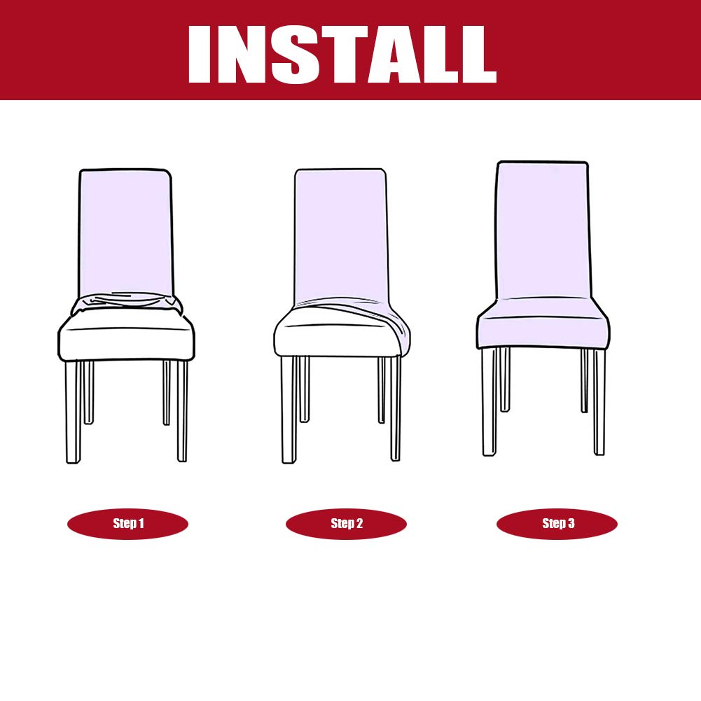 Waterproof Stretch Spandex Dining Chair Seat Covers - Removable Washable Anti-Dust Slipcovers for Kitchen & Dining Room - Perfect for Home, Restaurant & Office Use
