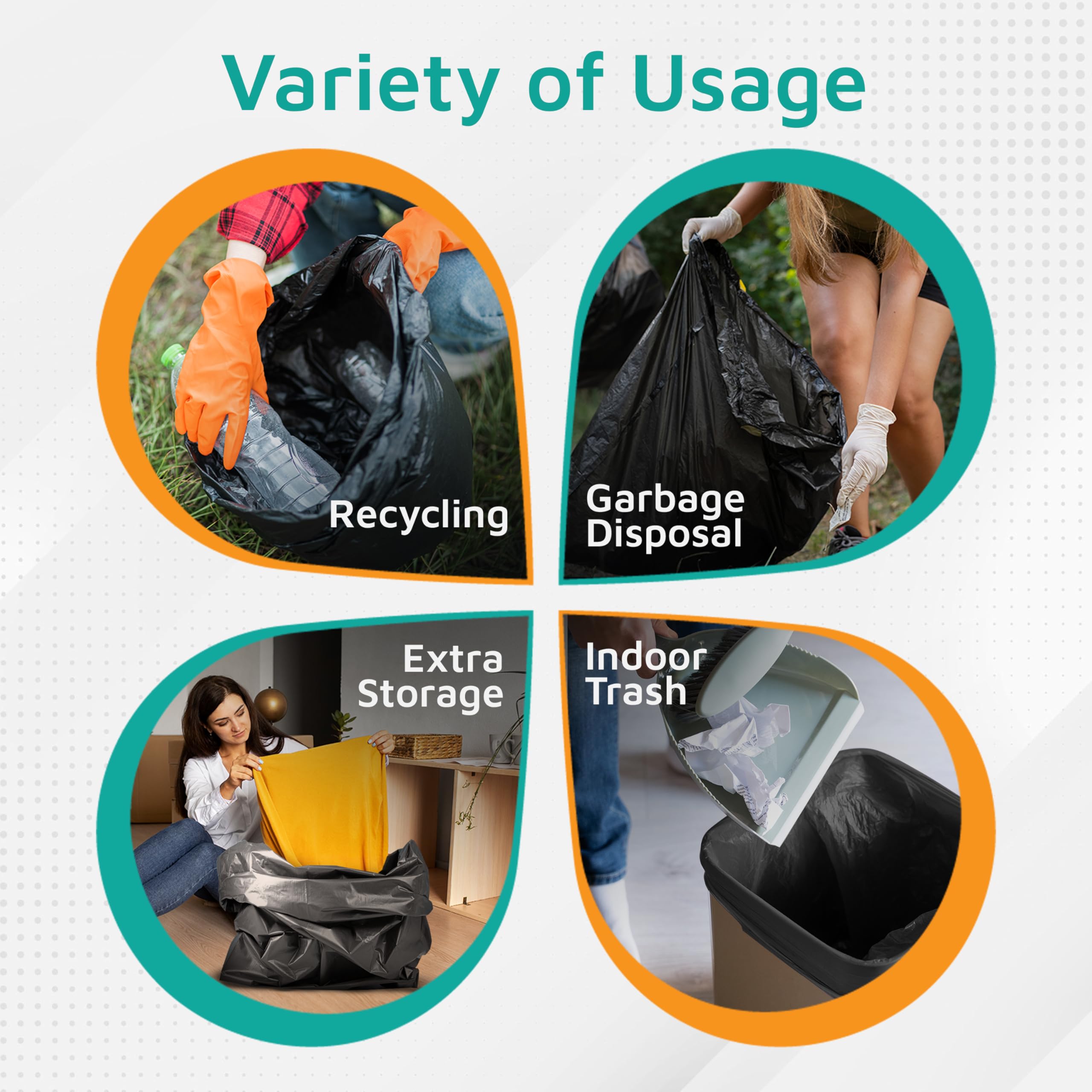 Heavy Duty Black Tall Garbage Bags 20-30 Gallon - 1.2 Mil Thick Large Kitchen Trash Can Liners, 30