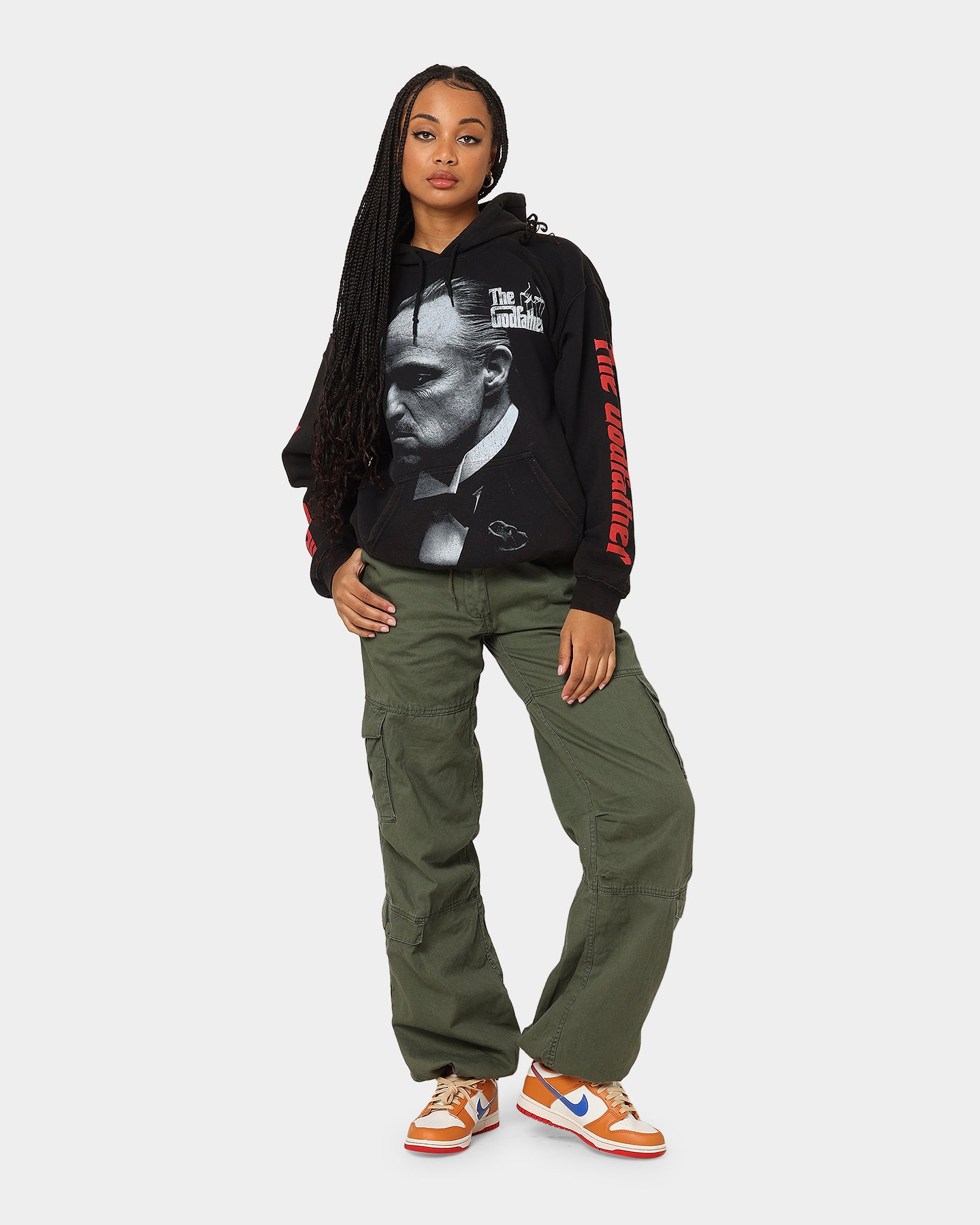 The Godfather Vintage Hoodie - Black Wash Distressed Cotton Pullover | American Thrift Streetwear | Perfect for Movie Fans & Retro Fashion Lovers