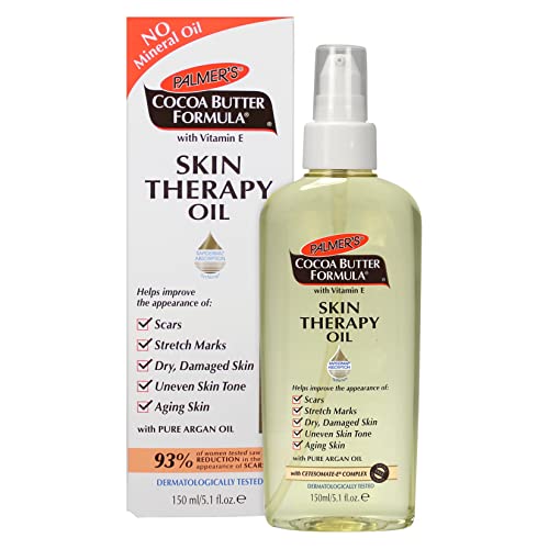 Palmer's Cocoa Butter Formula Skin Therapy Moisturizing Body Oil with Vitamin E & Pure Argan Oil - 5.1 oz Deep Hydration for Dry, Damaged Skin | Perfect for Daily Body Care, Post-Shower Hydration & Massage Therapy