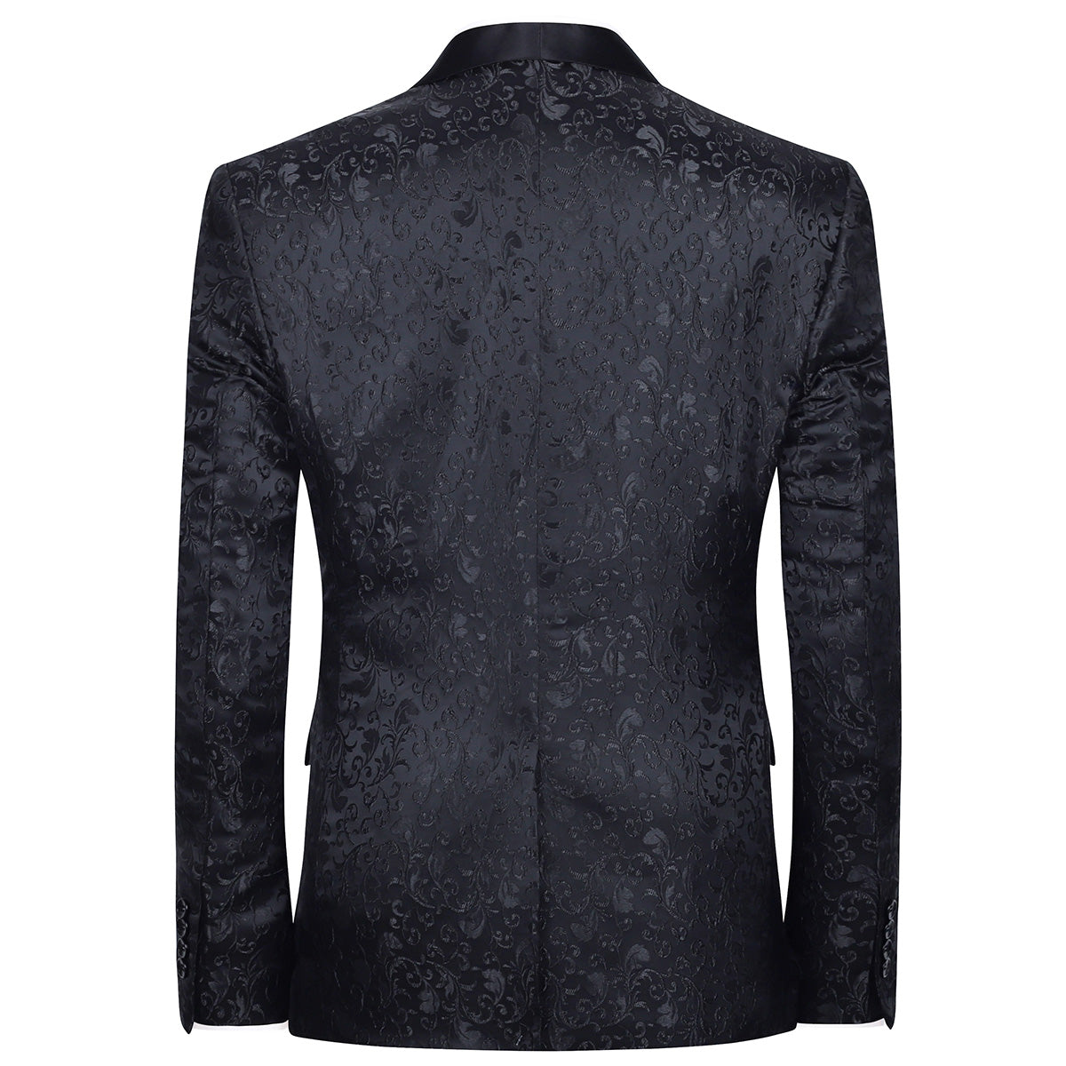 Men's Floral Jacquard Dress Suit Jacket - Printed Tuxedo Blazer for Weddings & Formal Events - Black Elegant Wedding Attire for Groom & Best Men