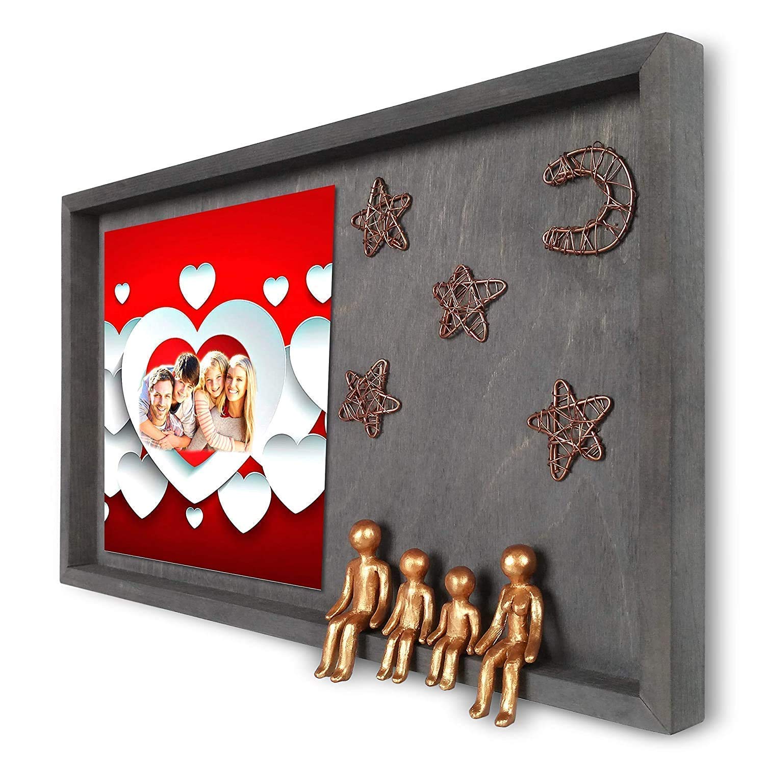 Personalized Family Picture Frame Collage - Unique Gifts for Inlaws, Grandparents & Couples - Bronze Wedding Anniversary Present (8th, 19th Year) - Wall Decor for Living Room, Bedroom & Office