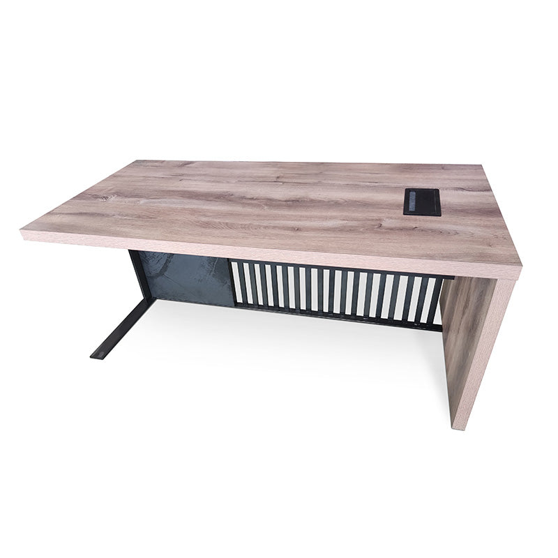 AFTAN BLACK HAWK Limited Edition Executive Desk with Pedestal & Right Mobile Return - 180cm Warm Oak & Black Finish - Perfect for Home Office & Professional Workspaces
