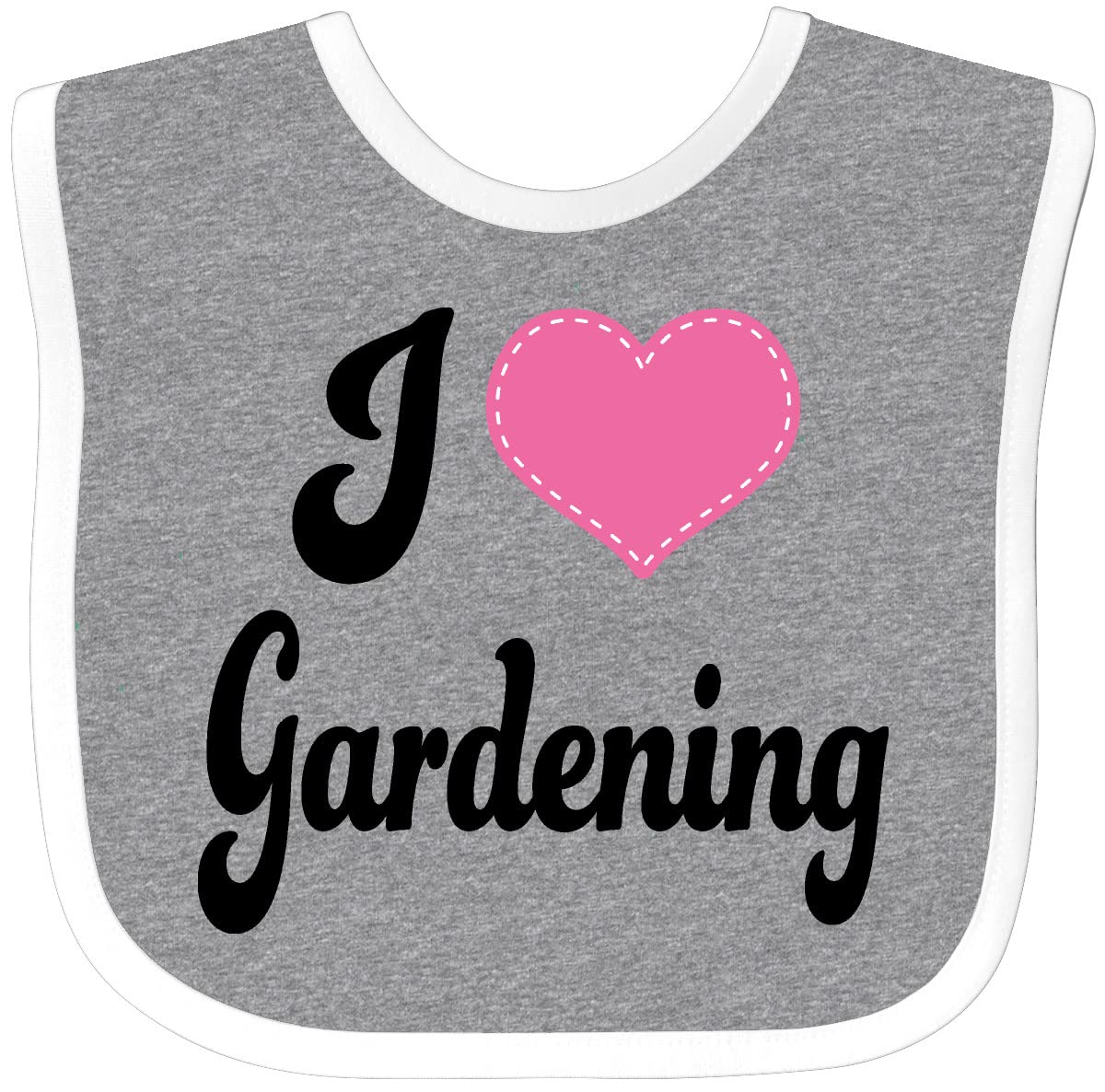 Inktastic Gardener I Love Gardening Baby Bib - Soft Cotton Infant Feeding Bib for Boys & Girls - Perfect for Mealtime, Daycare & Outdoor Activities
