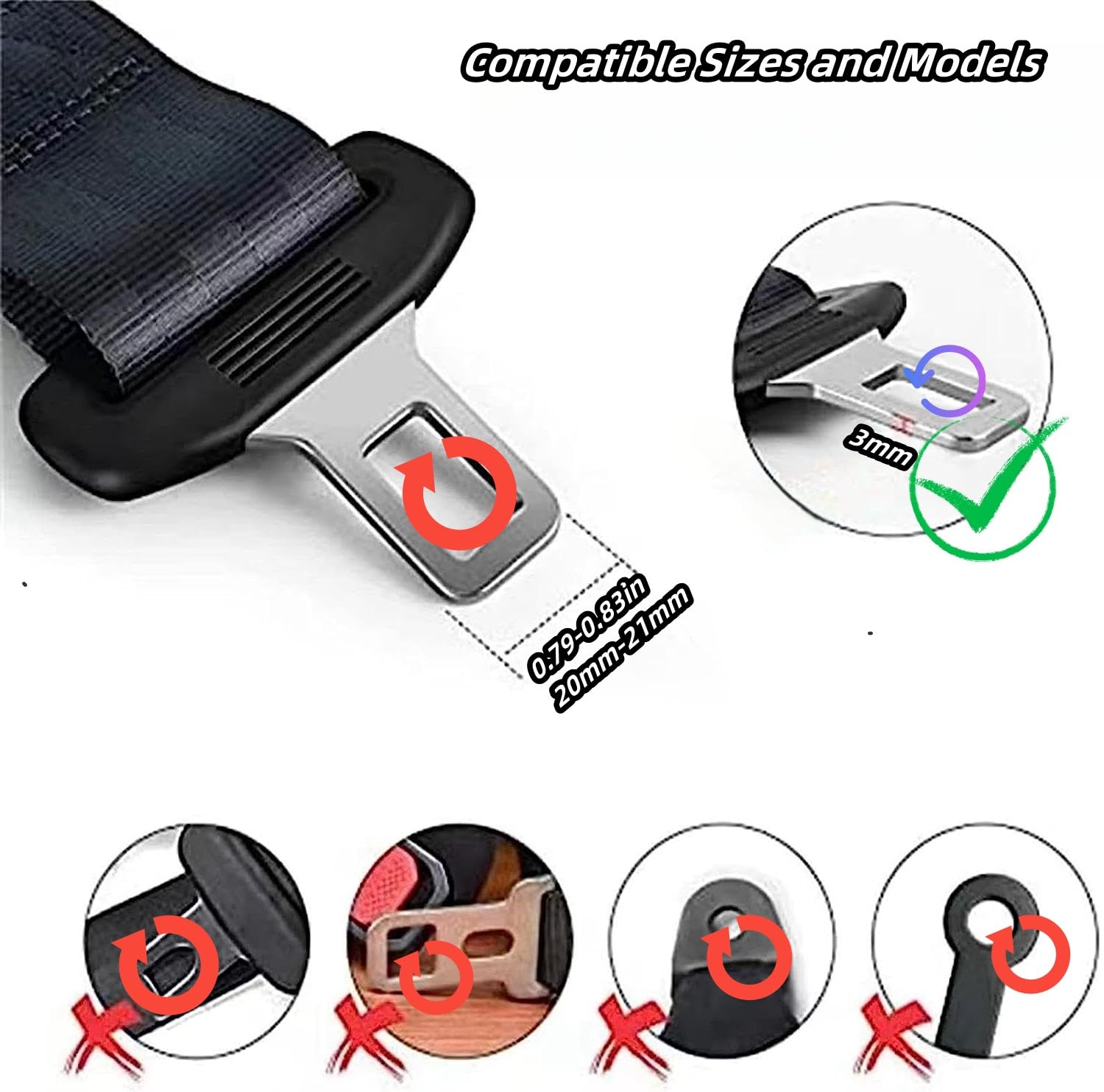 2 Pack Seat Belt Buckle Holder & Booster Extension Kit - Durable Car Accessories for Comfort & Safety | Perfect for Kids, Pets, and Travel Accessories