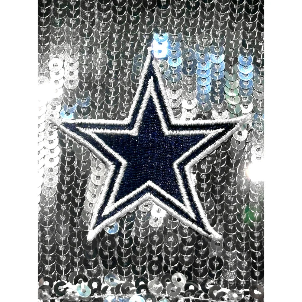 Dallas Cowboys Women's Sequin Fringe Jacket - Glamorous NFL Apparel for Game Day, Parties & Night Out