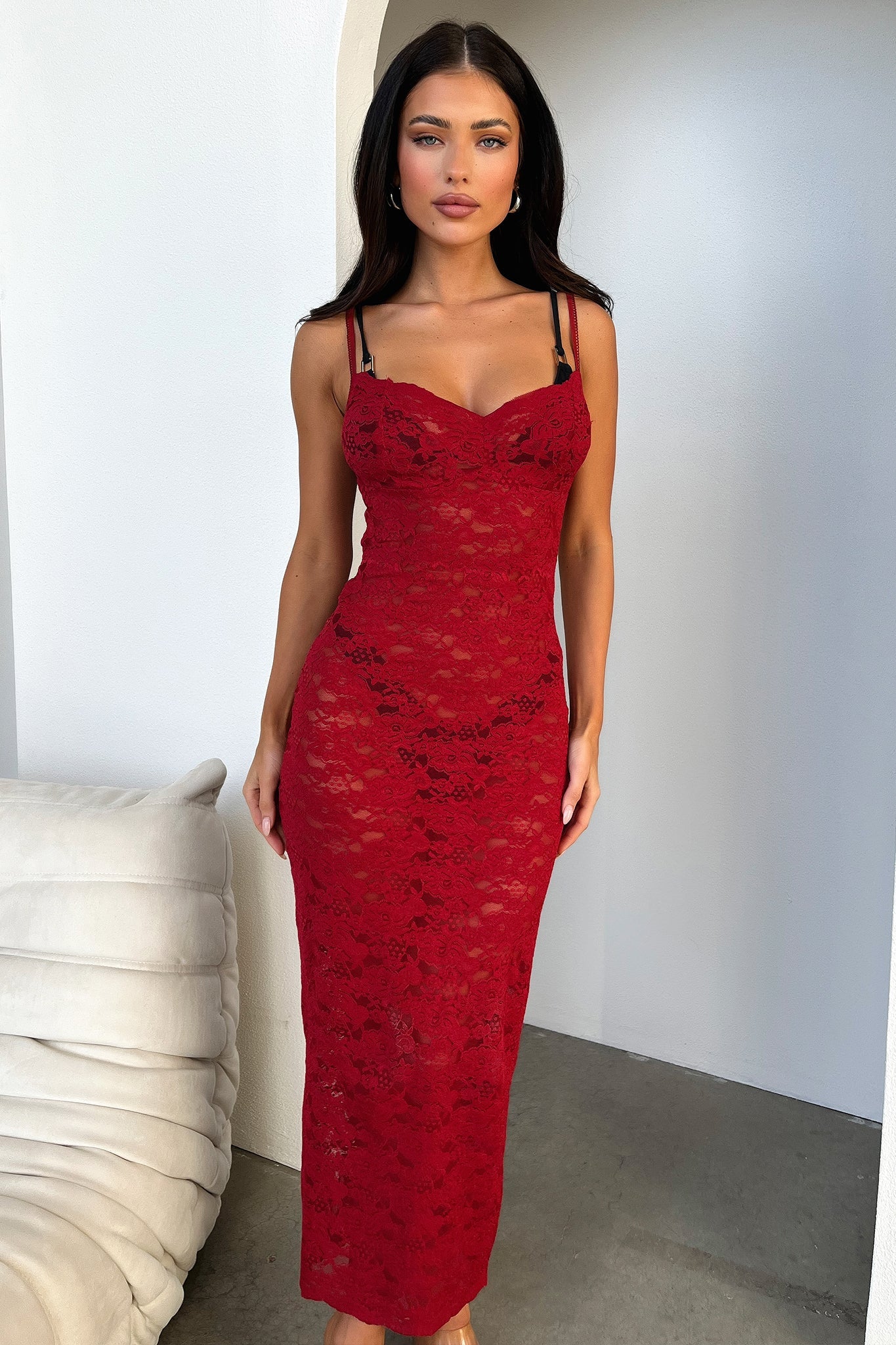 Destiny Midi Dress for Women - Flowy Red Summer Dress with V-Neck & Short Sleeves | Perfect for Beach Vacations, Date Nights & Casual Outings