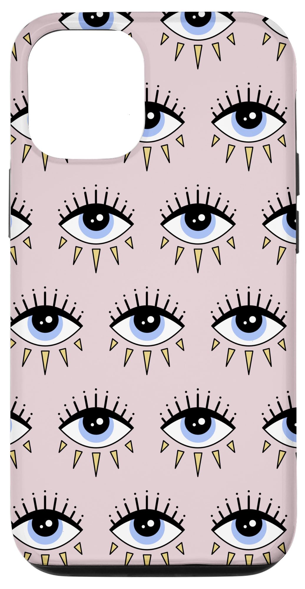 Evil Eye iPhone 12/12 Pro Phone Case - Protective Amulet Cover with Good Vibes Karma Design for Women & Men - Perfect for Travel, Work & Daily Protection