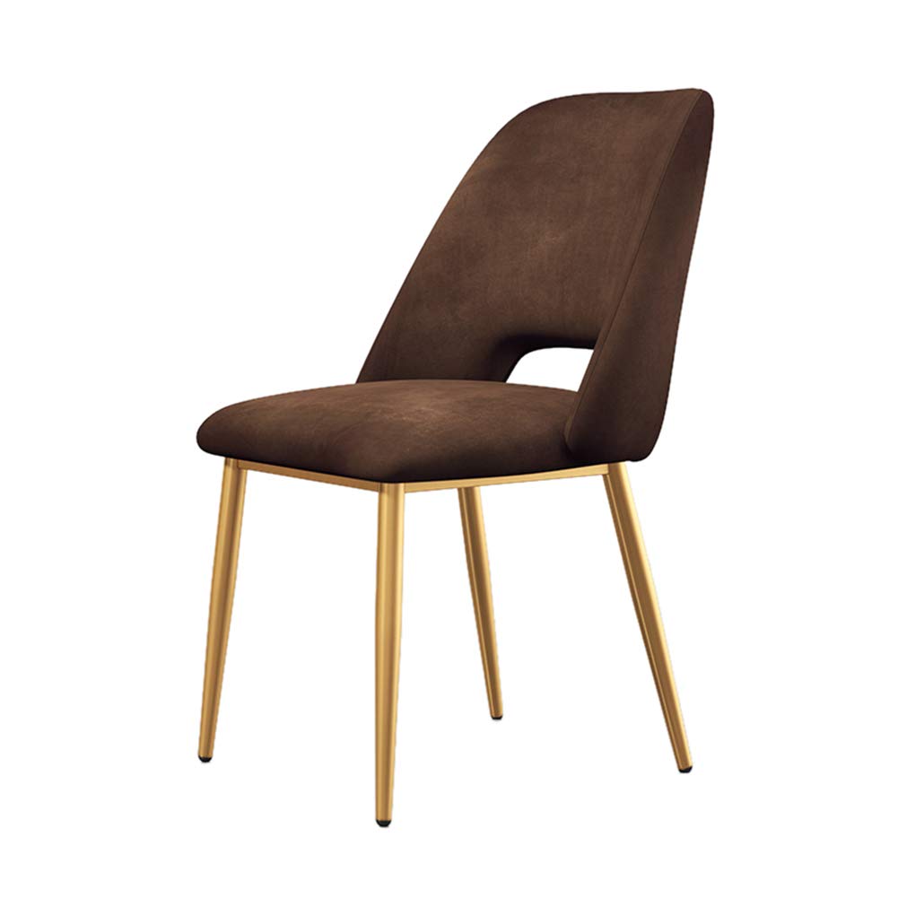 Nordic Style Dining Chair with Flannelette Backrest & Upholstered Metal Legs - Comfortable Iron Side Chair for Living Room, Bedroom, Kitchen, Pub or Dressing Room - Perfect for Relaxing, Dining and Coffee Time
