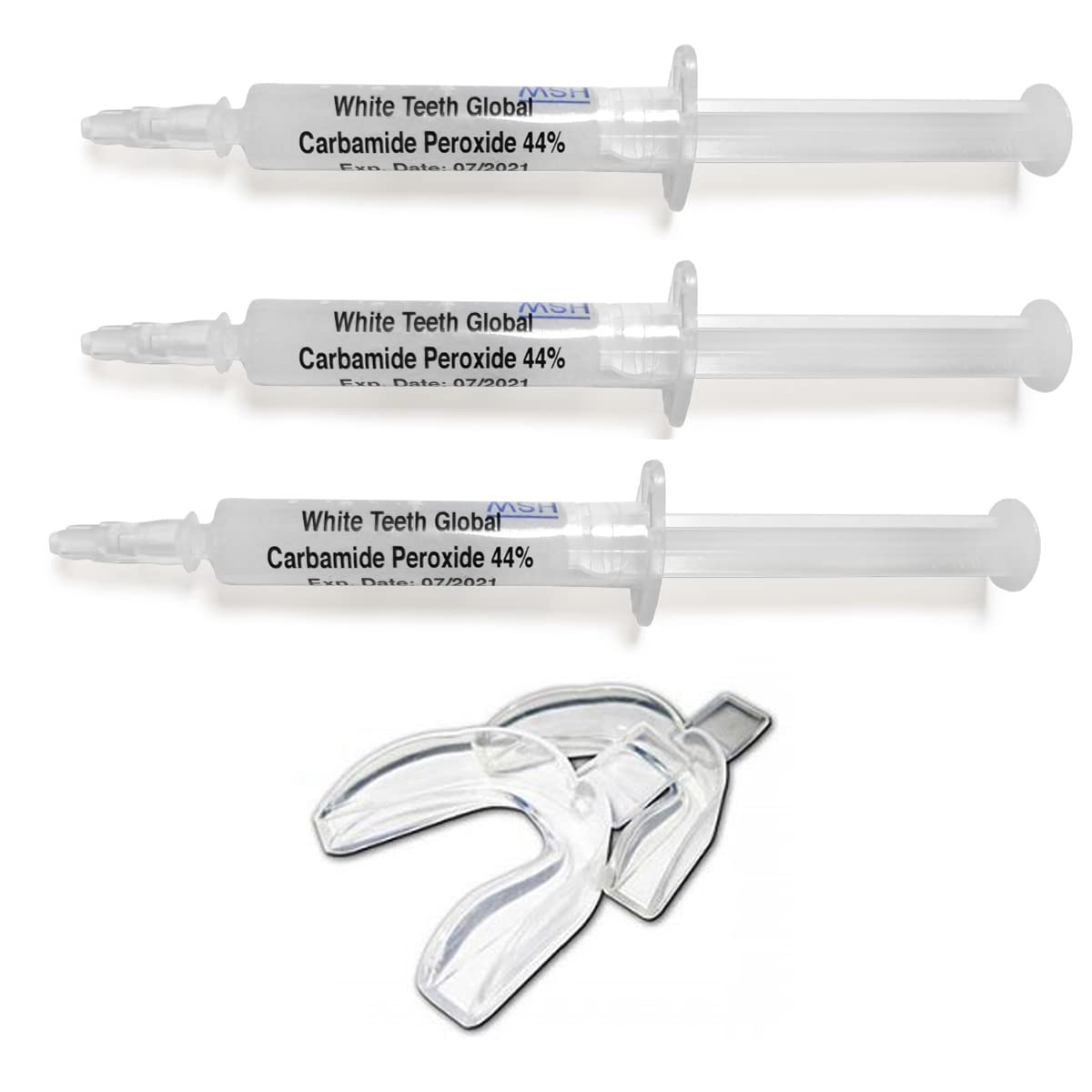 Professional Teeth Whitening Gel Syringe Dispensers with 44% Carbamide Peroxide - Dental Bleaching Gel for Sensitive Teeth (3ml x 3) - At-Home Teeth Whitening Kit for Brighter Smile, Perfect for Weddings & Special Events
