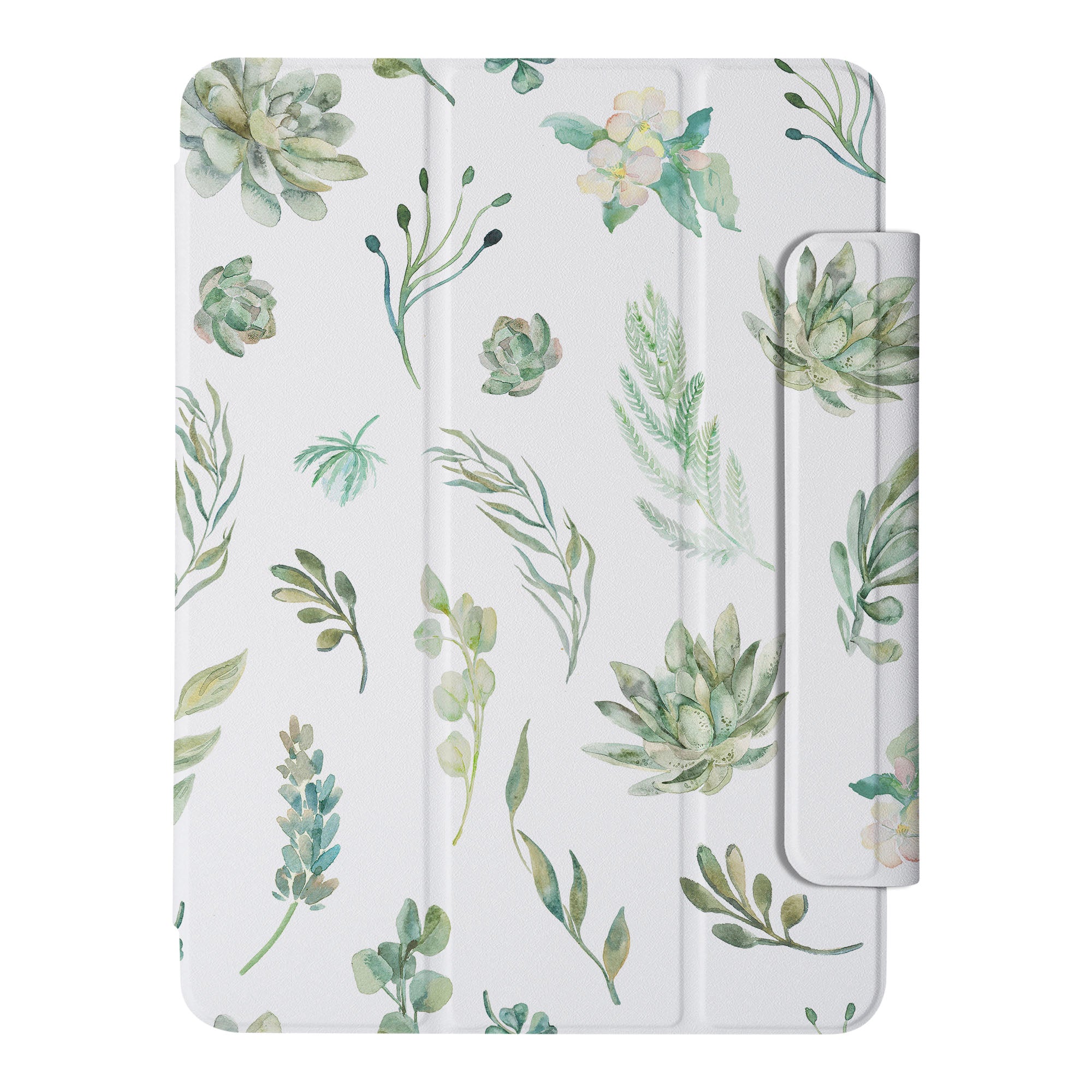 SlimFit iPad Case with Green Leaves Design - Lightweight Protective Cover for iPad Air/Pro, Perfect for Work, Travel & Everyday Use