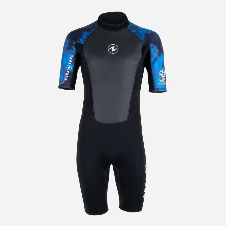 Aqualung Men's Hydroflex 3mm Neoprene Shorty Wetsuit for Snorkeling, Scuba Diving & Water Sports | Warm & Flexible Swimwear