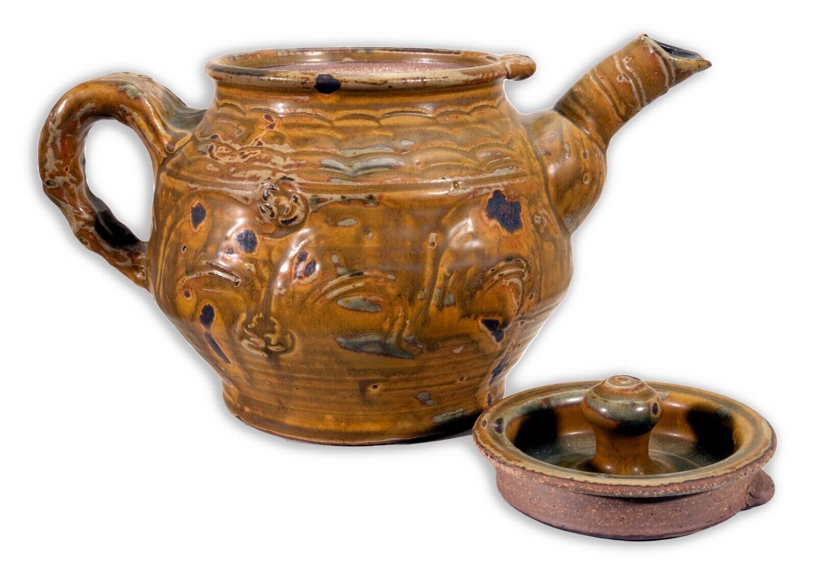 John Glick Handmade Ceramic Stoneware Coffee & Tea Pot - Signed & Stamped - Perfect for Home Brewing & Afternoon Tea Time