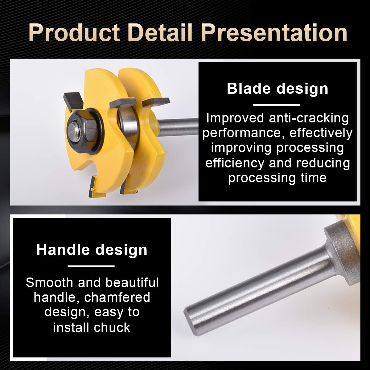 2PCS Tongue and Groove Router Bit Set - 1/2