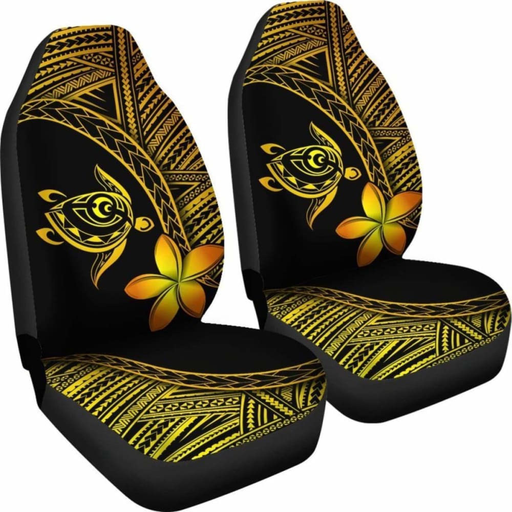 Premium Alohawaii Car Seat Covers - Hawaiian Turtle & Plumeria Yellow Design - Universal Fit for Cars, SUVs & Trucks - Perfect for Beach Trips, Summer Drives & Tropical-Themed Vehicles