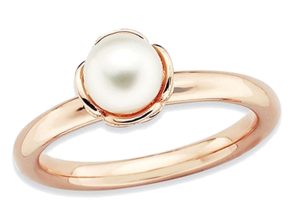 Rose Pink Freshwater Cultured Pearl Ring in Sterling Silver - Elegant Jewelry for Weddings, Anniversaries & Special Occasions