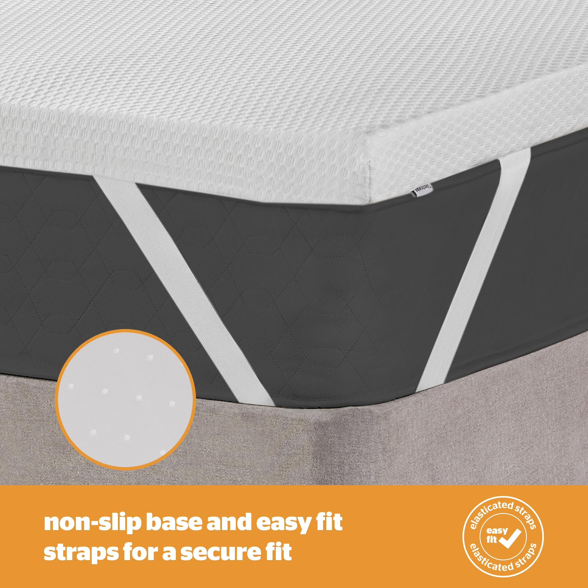 Silentnight Impress 7cm Memory Foam Mattress Topper - Extra Thick Orthopedic Support for Back & Neck Pain Relief - Breathable Washable Cover - Ideal for Home, Guest Room & Dorm Use - White