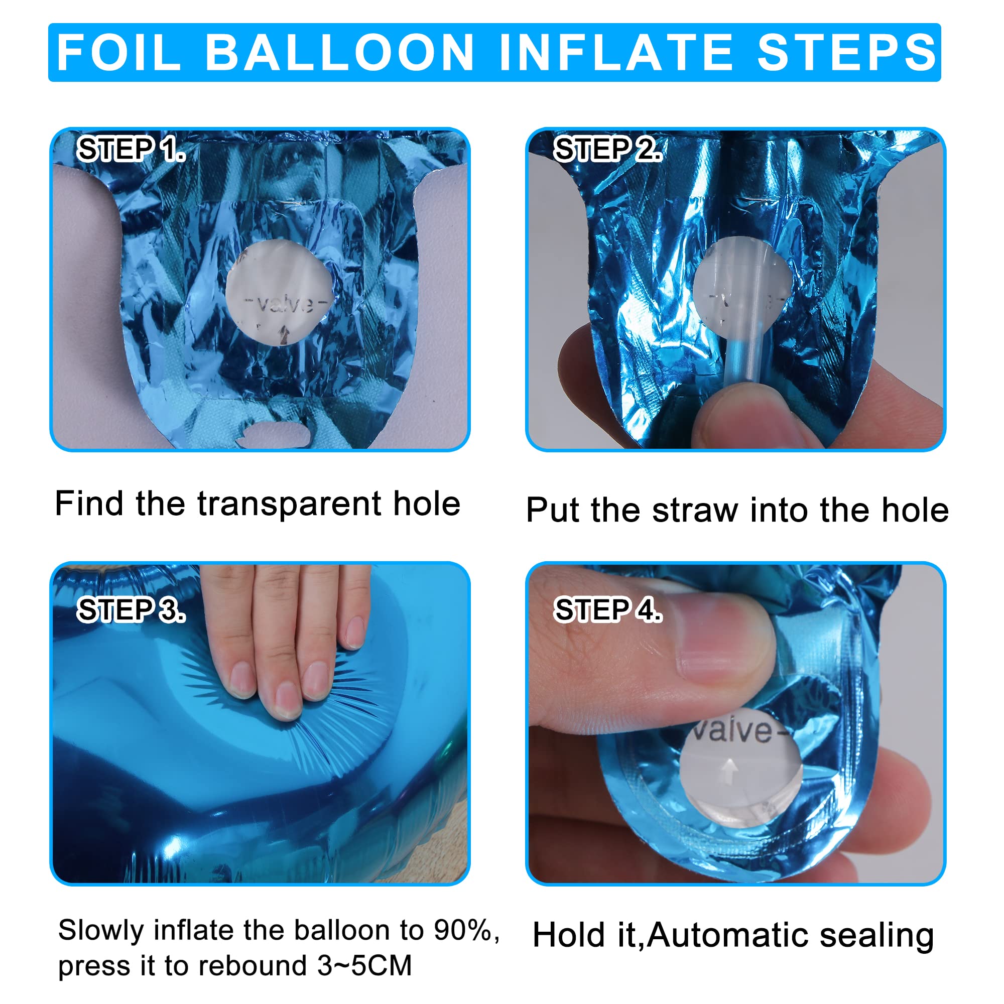 32 Inch Blue Number 10 Balloons for 10th Birthday Party Decorations - 2 Pack Foil Balloons with Self-Sealing Valve - Perfect for Boys & Girls Birthday, Anniversary & Graduation Celebrations
