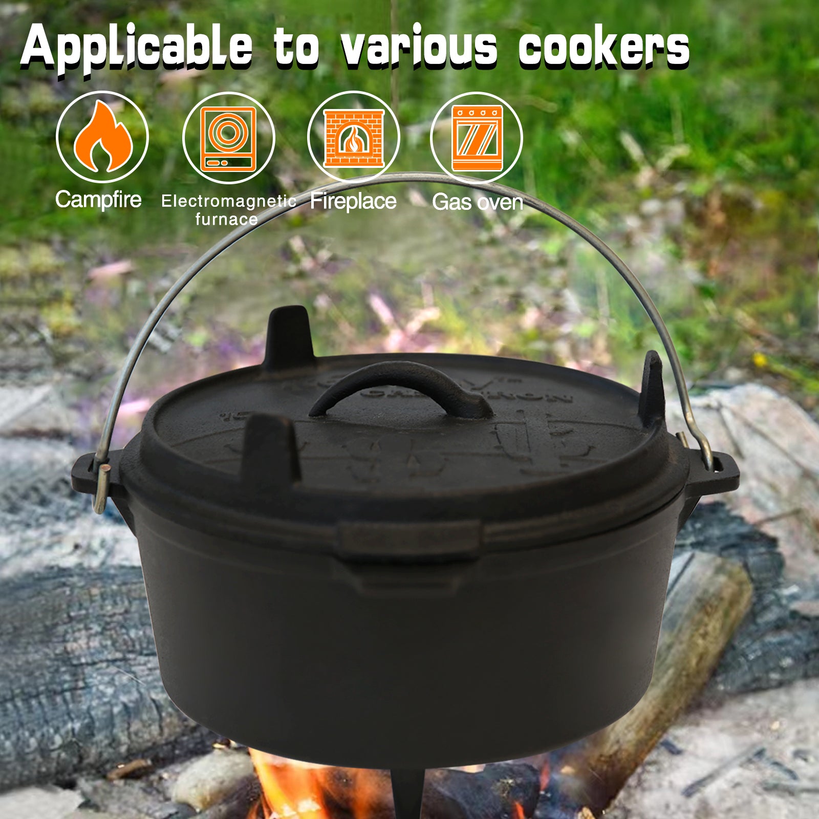 **Best Cast Iron Dutch Oven with Skillet Lid for Camping, Outdoor Cooking & Backpacking – Perfect for Stews, Bread & Dutch Oven Recipes**