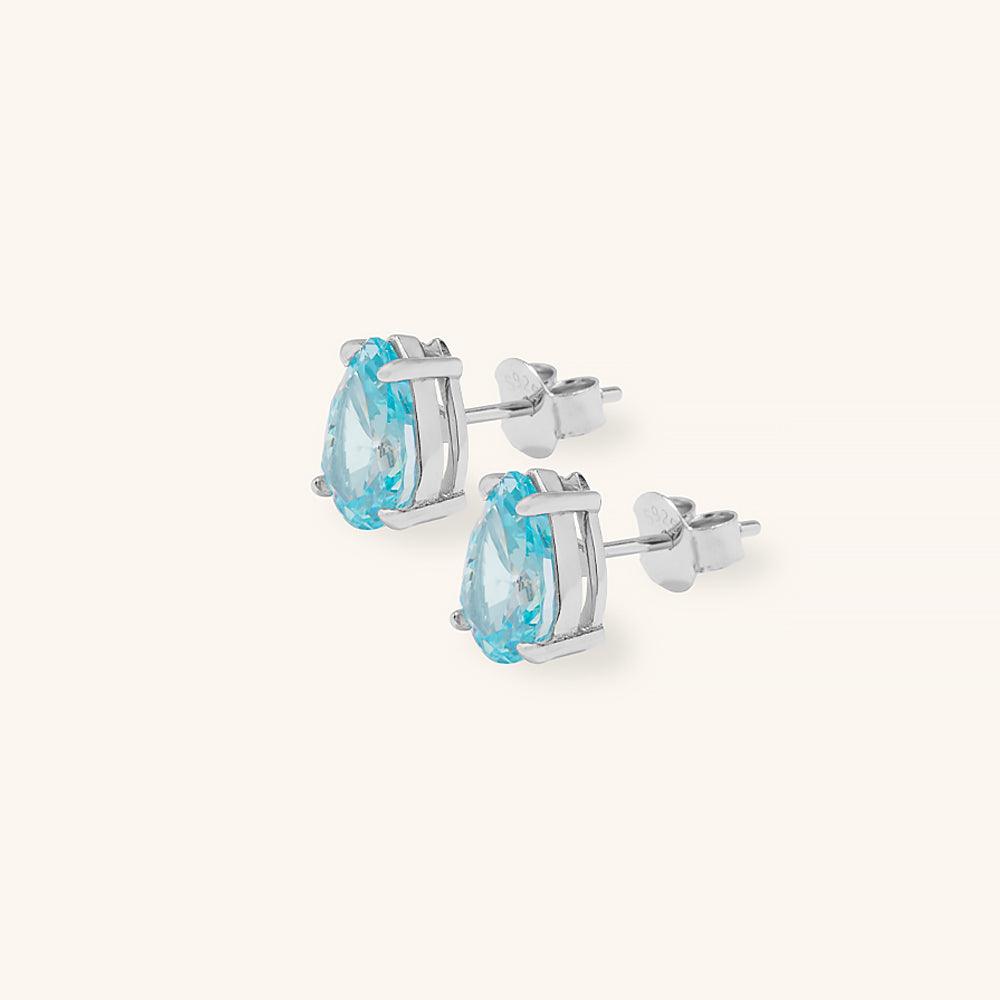 Vibrant Water Drop Stud Earrings for Women - Elegant Crystal Dangle Earrings for Daily Wear, Parties & Special Occasions
