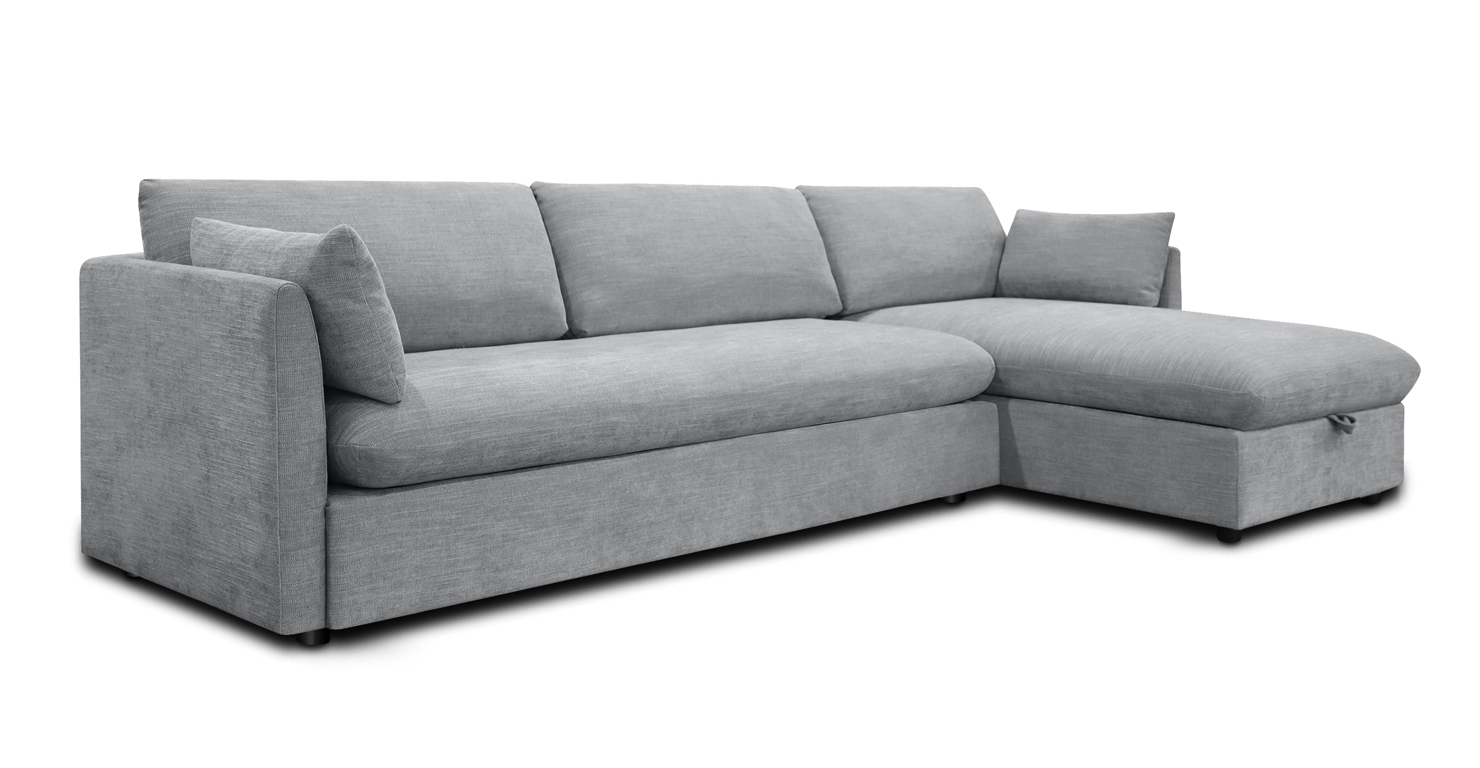 Argos Right Facing Sleeper Sectional Sofa Bed - Convertible L-Shaped Couch with Storage | Modern Living Room Furniture for Small Spaces | Perfect for Apartments, Guest Rooms & Home Theater Seating