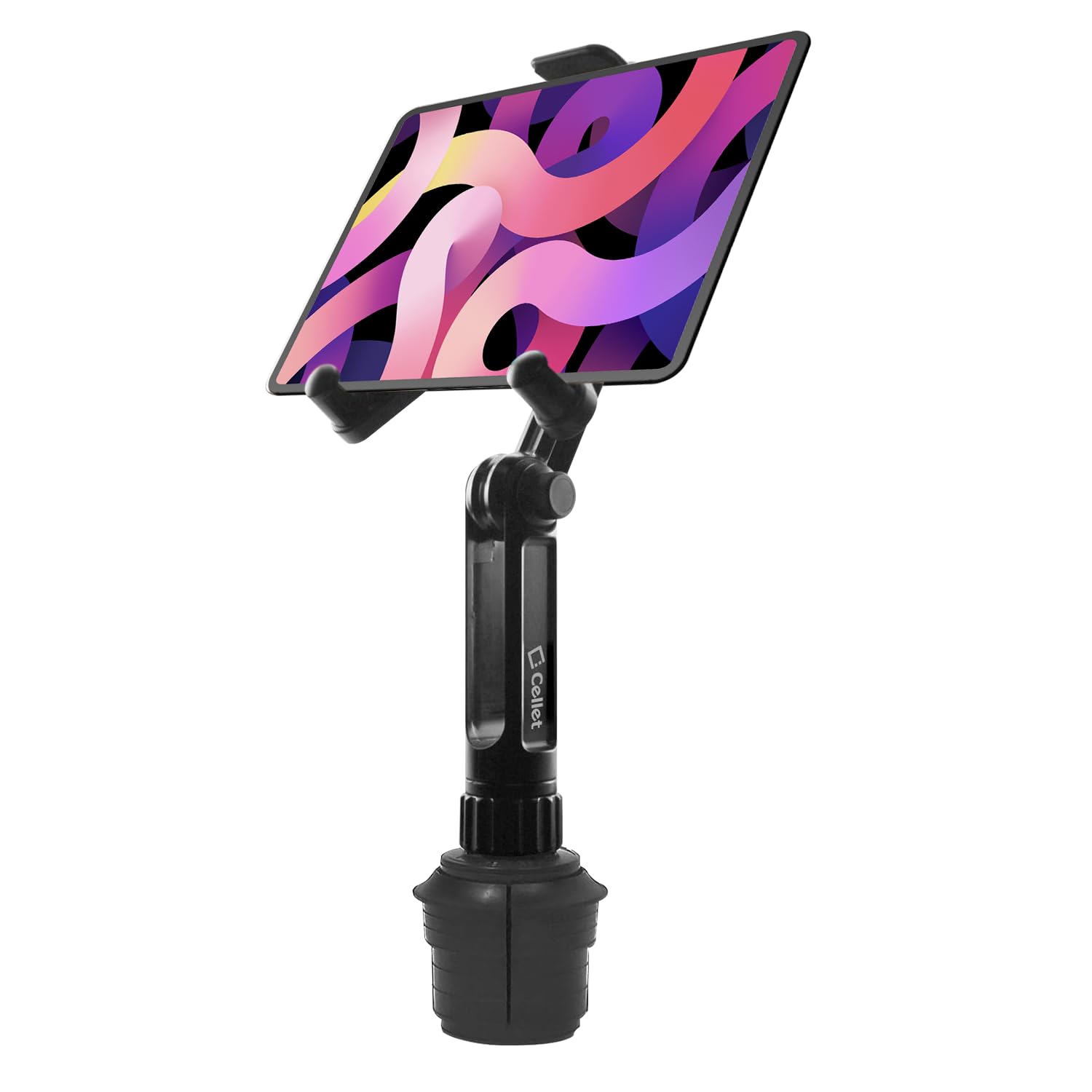 Universal Car Tablet Mount with Cup Holder Base - Compatible with Apple iPad, iPad Pro, Air, Mini | Samsung Galaxy | Google Pixel | Amazon Kindle Fire & Smartphones - Perfect for Road Trips, Uber/Lyft Drivers & Backseat Entertainment