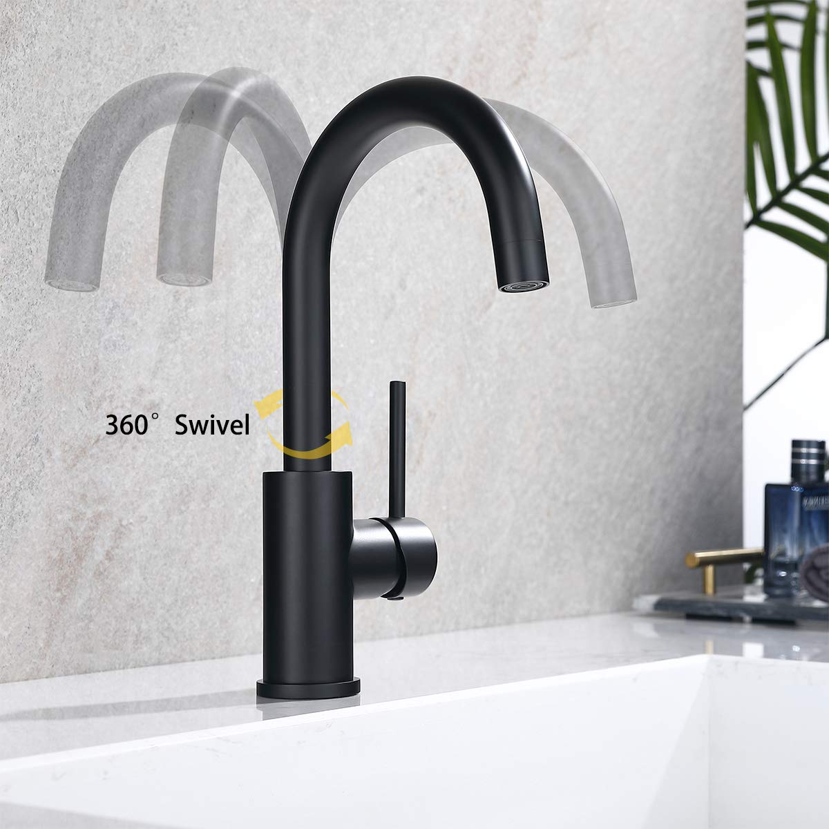 WiPPhs Matte Black Single Hole Bar Sink Faucet - Modern 1-Handle Mini Kitchen Faucet for Wet Bars, Small Sinks & Compact Spaces - Perfect for Home Bars, RV Kitchens & Office Break Rooms
