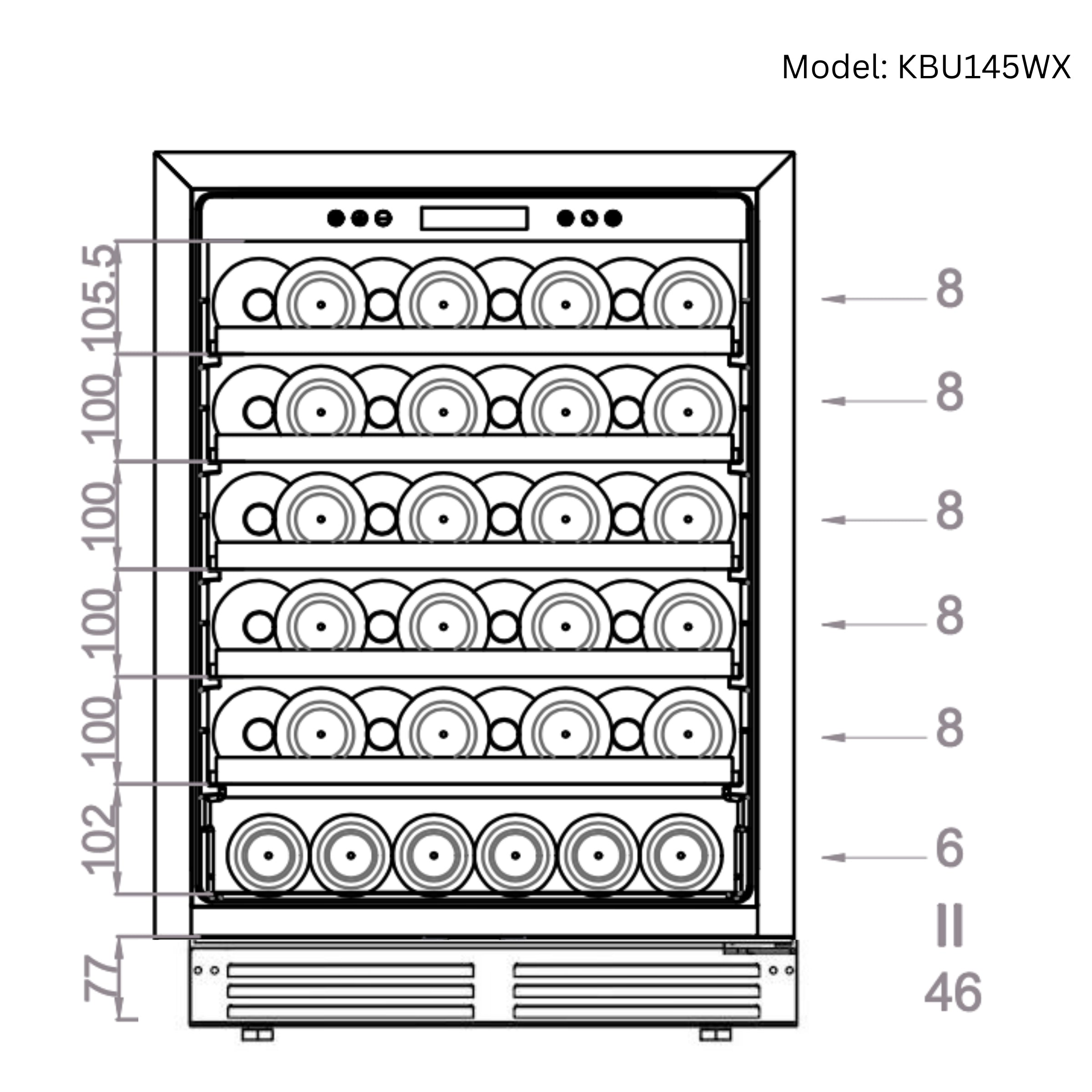 Ultimate Under Bench Wine & Beverage Refrigerator Combo with Low-E Glass Door - Compact Cooling for Kitchen, Bar, or Entertainment Areas